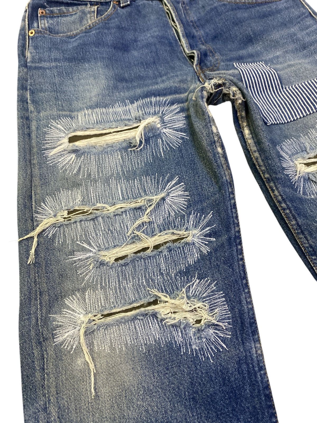 Levi's × Vintage Vintage Levi’s 501 Patchwork Repaired Jeans Size US 32 / EU 48 - 5 Thumbnail