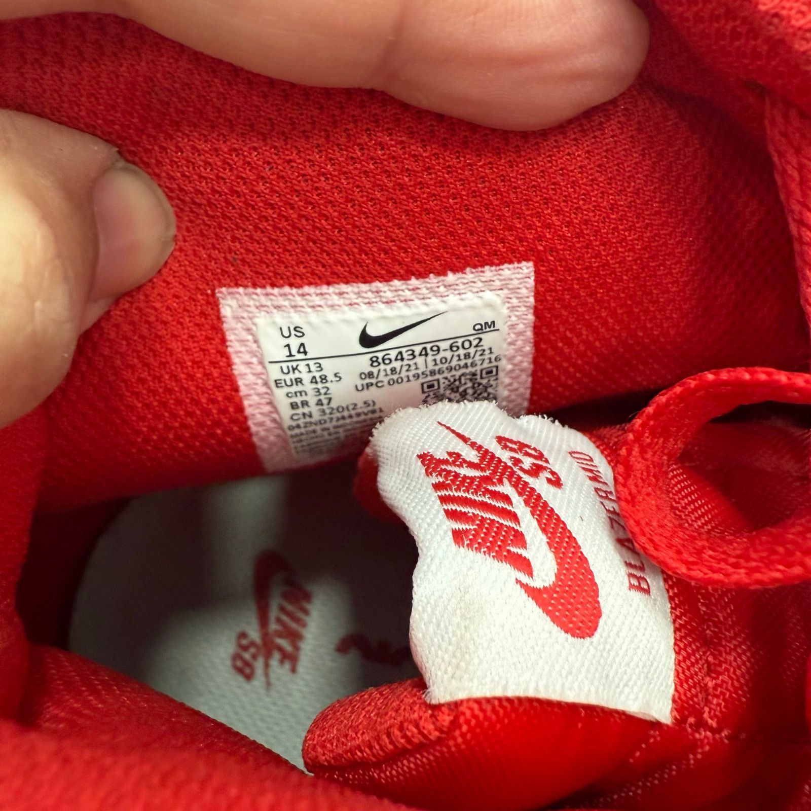 Nike Nike Men's Sneakers 14 Zoom Blazer University Red NWOT M127 Size US 14 / EU 47 - 4 Thumbnail