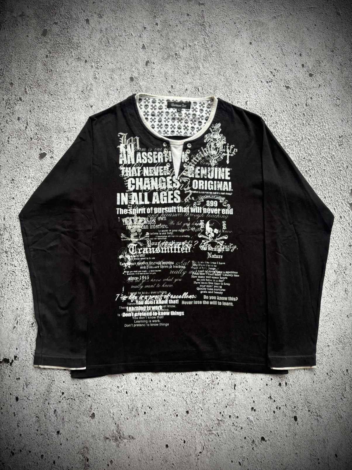 Hysteric Glamour Y2k Beaumont Carr Skull Poem Punk style LS Size US L / EU 52-54 / 3 - 1 Thumbnail