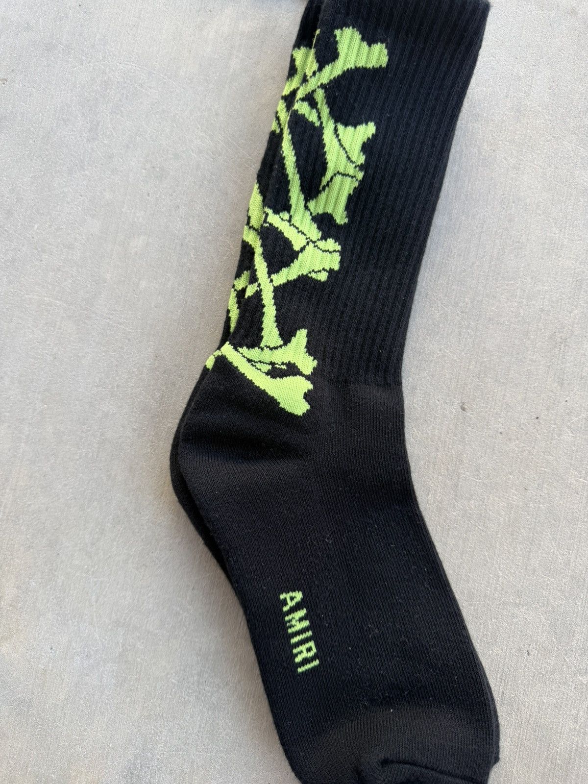 Amiri Amiri Logo Crew Socks – Black / Green (One Size) Size ONE SIZE - 3 Thumbnail