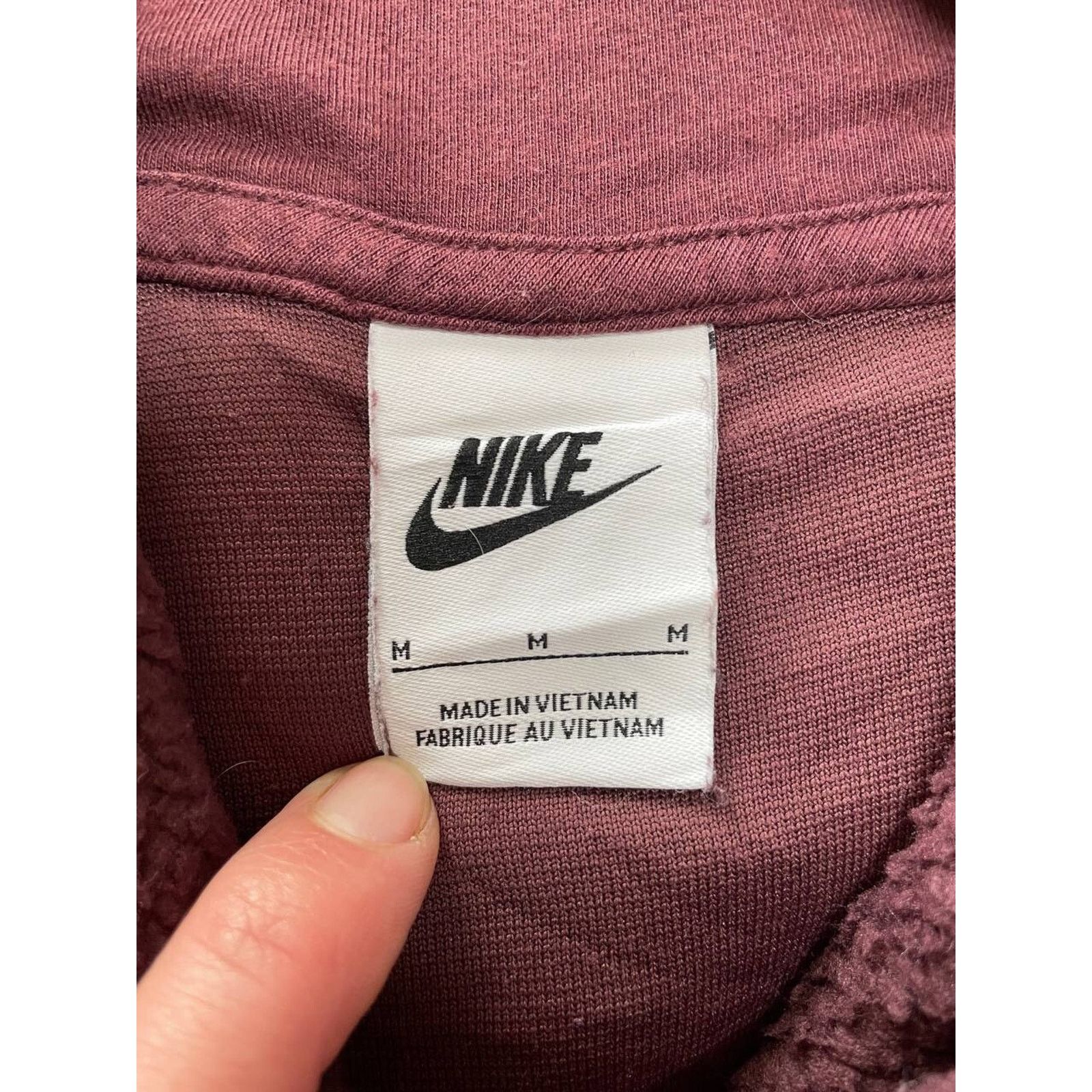 Nike Vintage Nike Maroon Sherpa Fleece Hoodie Pullover Size M Size US M / EU 48-50 / 2 - 7 Thumbnail