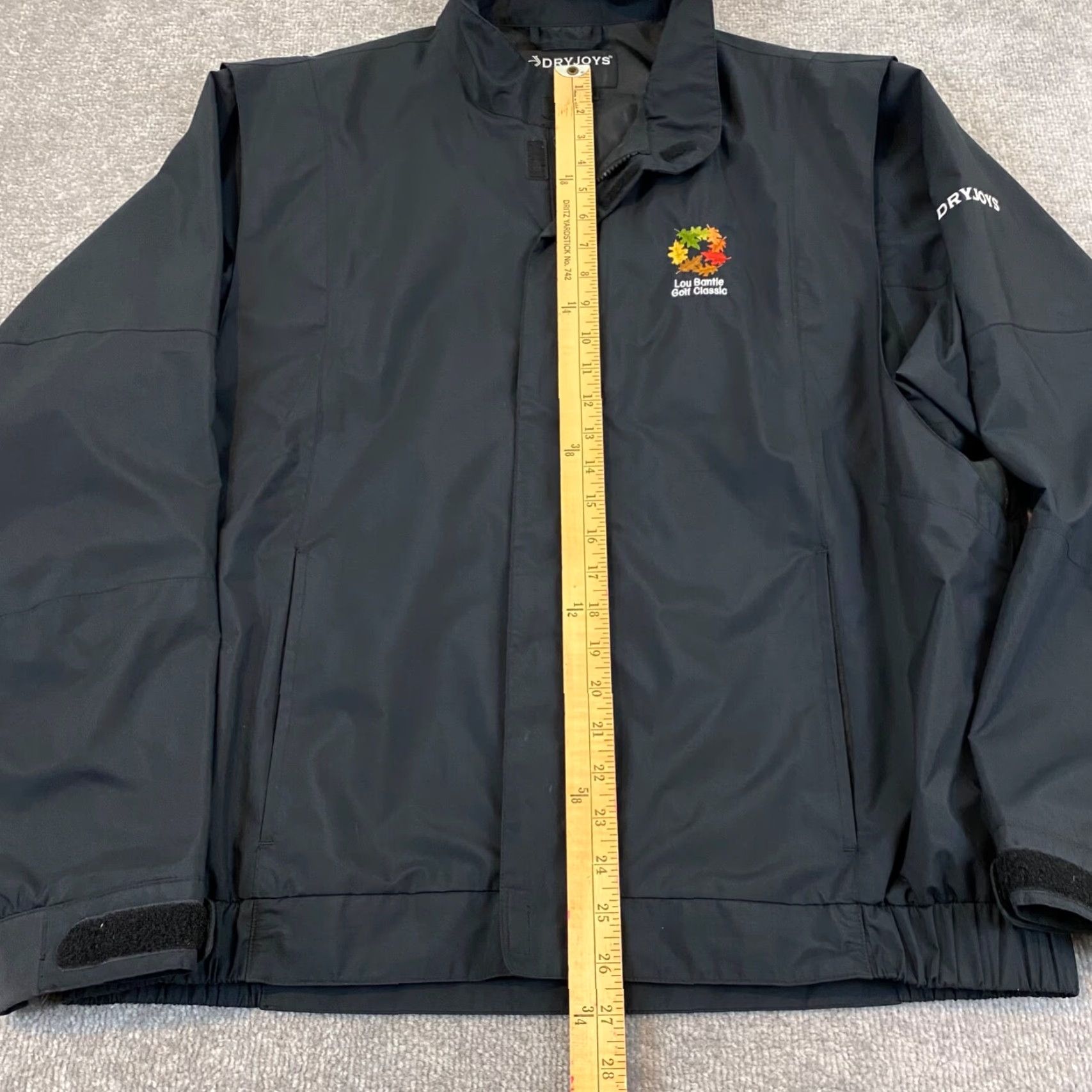 Footjoy FootJoy DryJoys Jacket Mens Medium Large Black Rain Coat Water Resistant Golf Size US M / EU 48-50 / 2 - 6 Thumbnail