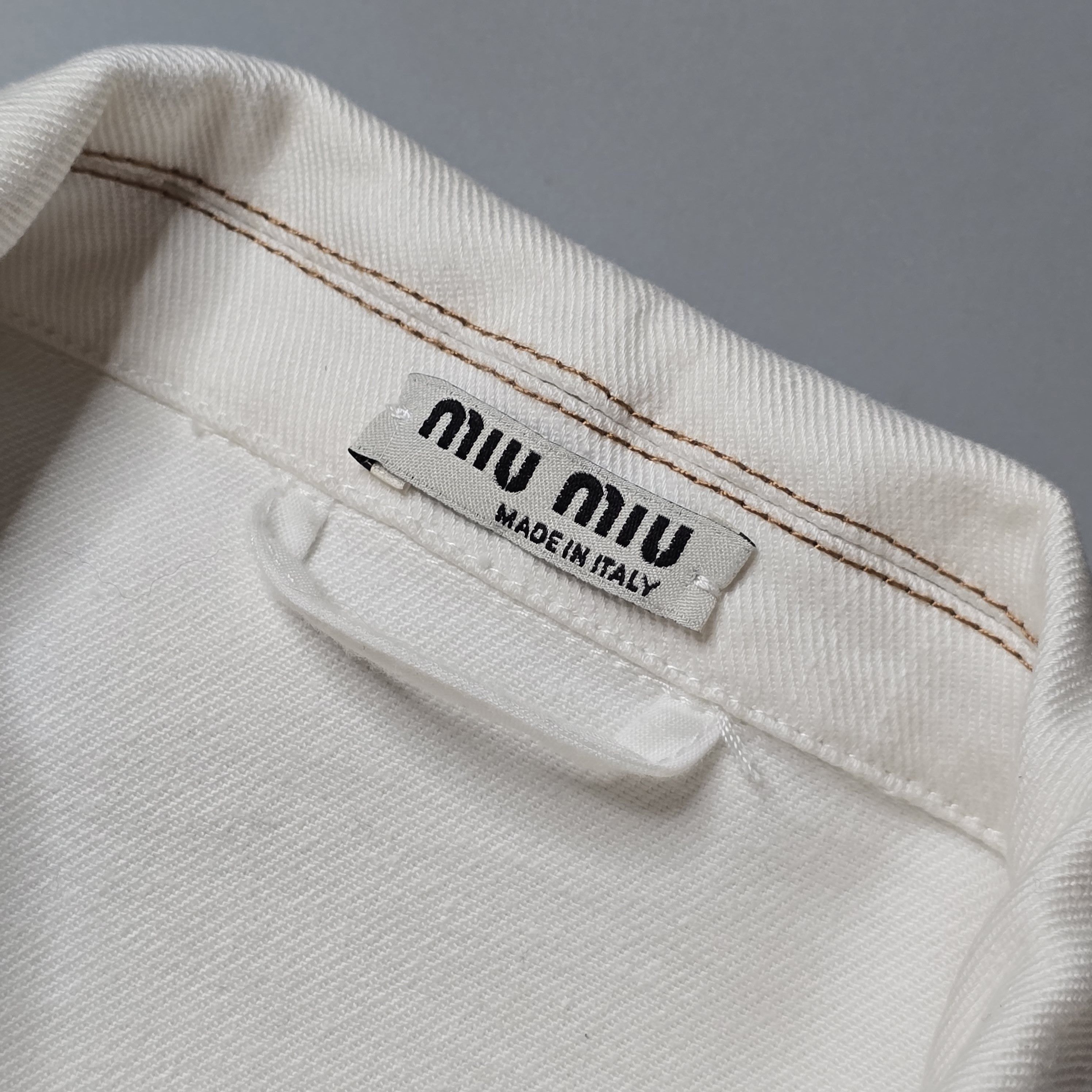 Miu Miu Miu Miu - "You will be fine" Cropped Jacket - Ecru Size S / US 4 / IT 40 - 6 Thumbnail