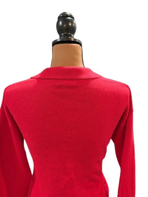 AQUA AQUA Cashmere Long Sleeve Collared Polo Sweater in Red Size S / US 4 / IT 40 - 6 Thumbnail