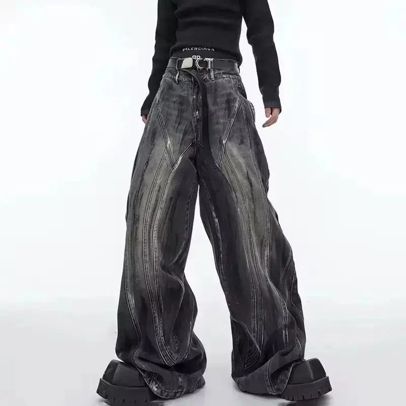 Japanese Brand Streetwear Design Washed Loose Wide Leg Pants Jeans Size US 32 / EU 48 - 3 Thumbnail