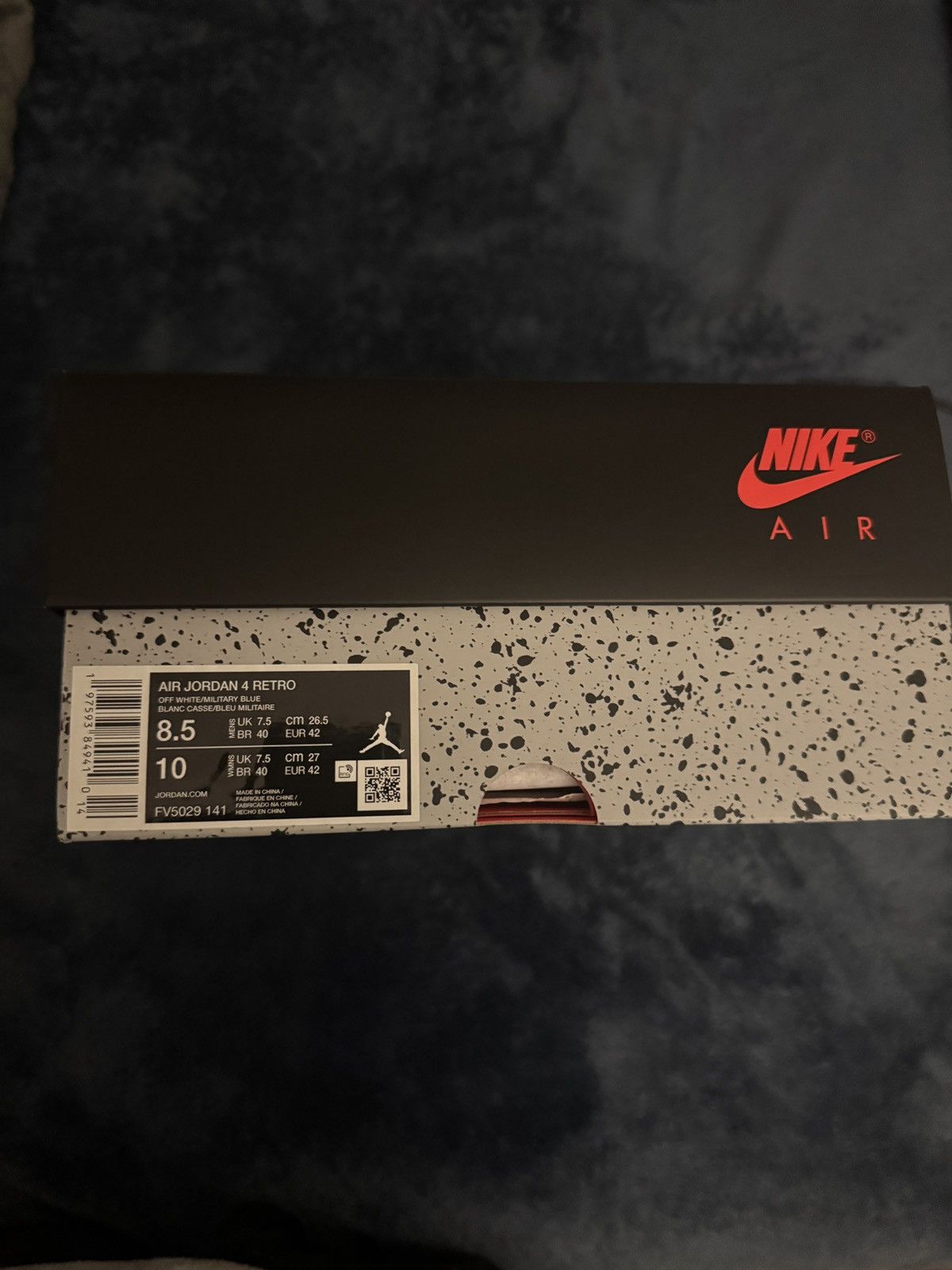 Nike Off White/Military Blue Jordan 4’s Size US 8.5 / EU 41-42 - 6 Thumbnail