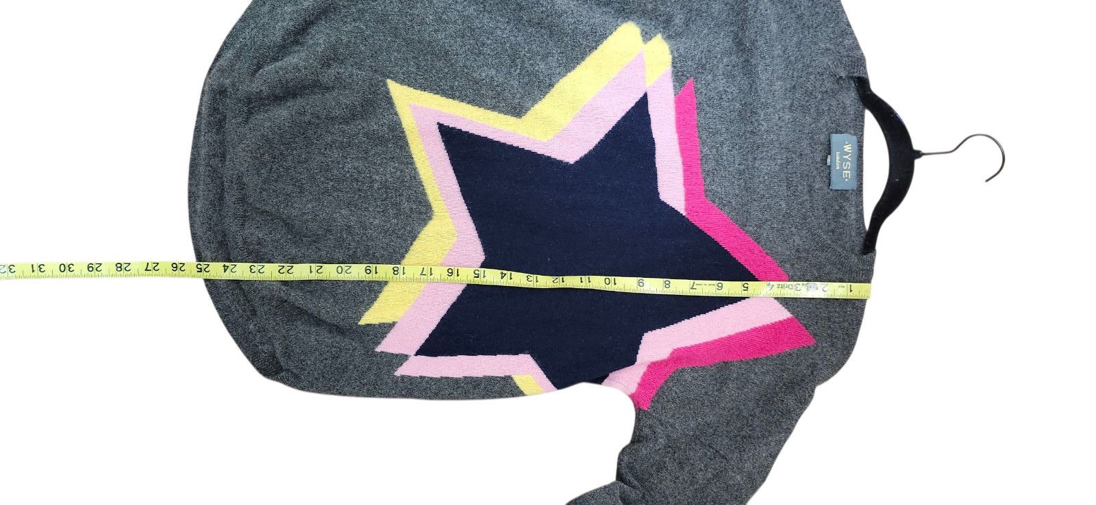 Other WYSE London Gray Cashmere sweater With Stars, Size 1 Size L / US 10 / IT 46 - 9 Thumbnail