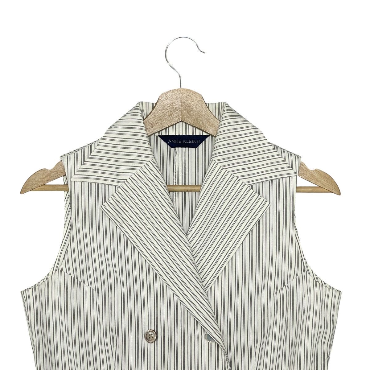 Anne Klein Vintage Anne Klein II Pinstripe Double Breasted Vest Dress Size S / US 4 / IT 40 - 2 Thumbnail