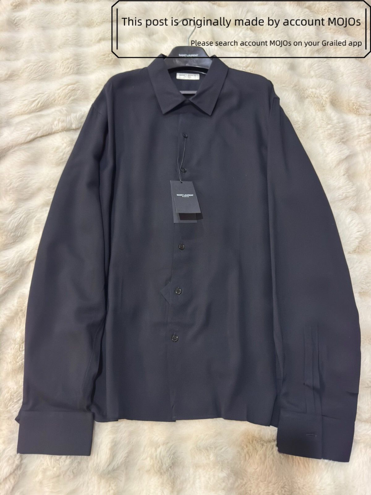 Sz 46 Saint Laurent Paris Triple Black Classic Shirt mojos33