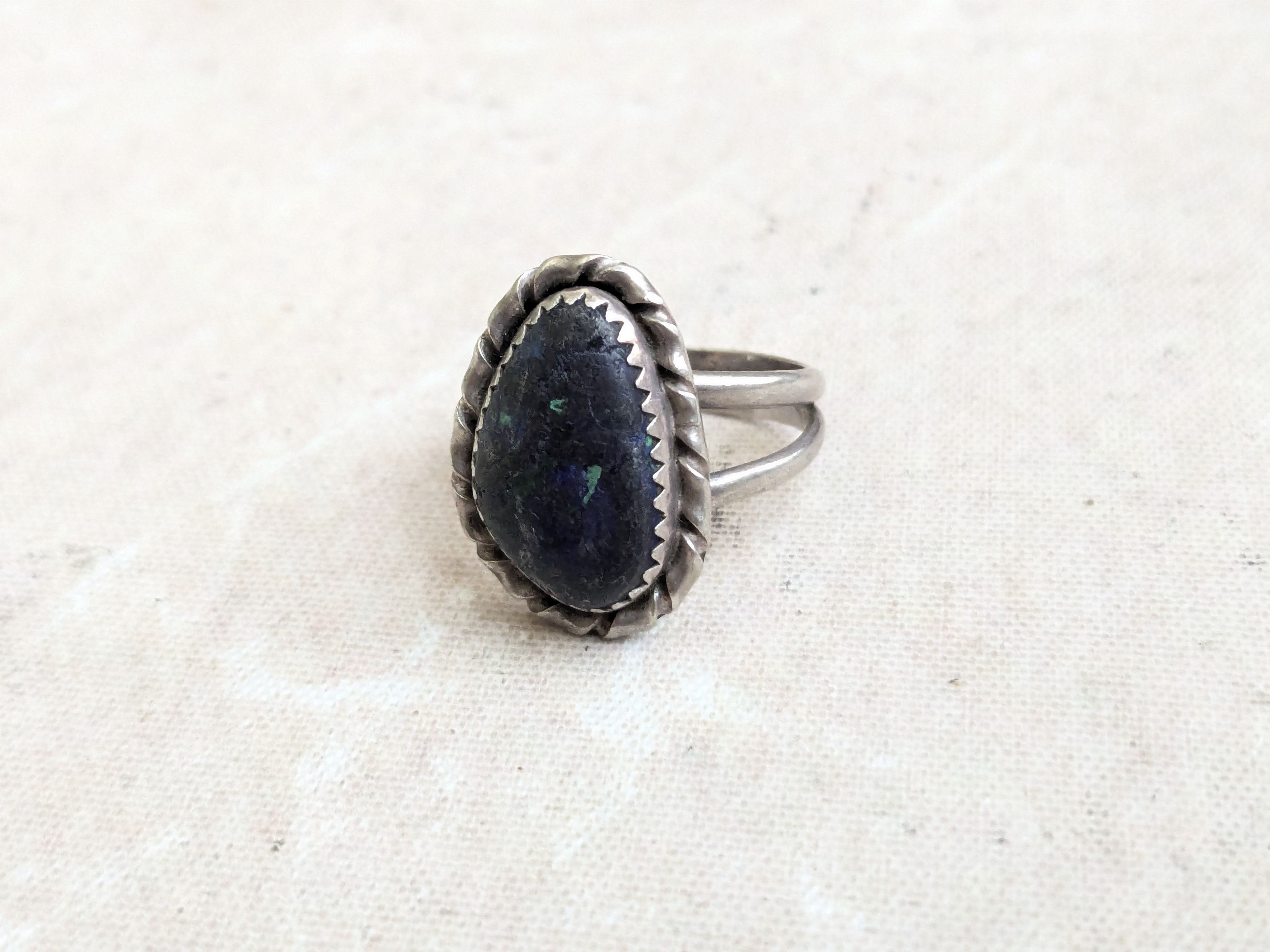 Sterling Silver Vintage Sterling Silver Ring Azurite 7.75 Native Southwest Size ONE SIZE - 5 Thumbnail