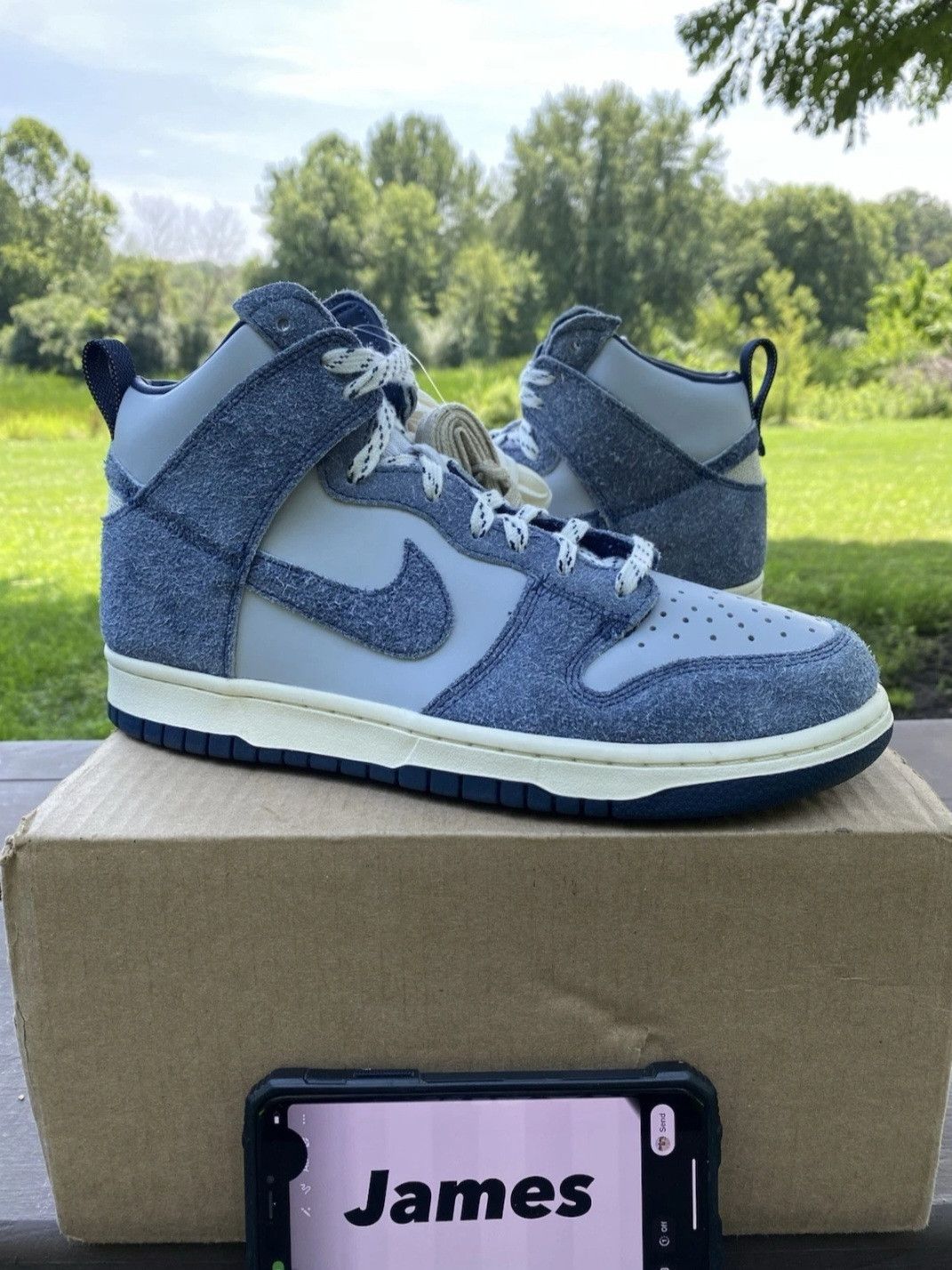 Nike VNDS Nike Notre X Dunk High Midnight Navy Size 10 Men Size US 10 / EU 43 - 1 Thumbnail