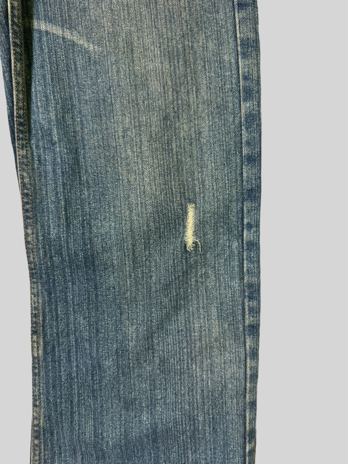 Japanese Brand Flared THRASHED NYLAUS CREW DESIGN WORK DISTRESSED DENIM Size US 30 / EU 46 - 7 Thumbnail