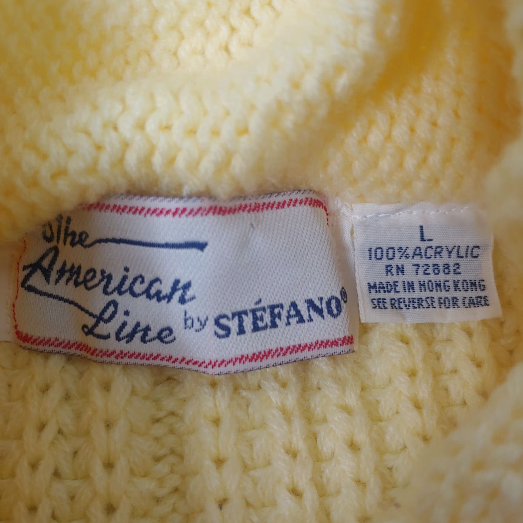 Vintage VINTAGE American Line Sweater Large Yellow High Neck Cable Knit Chunky-Knit 1990s Womens Size L / US 10 / IT 46 - 5 Thumbnail