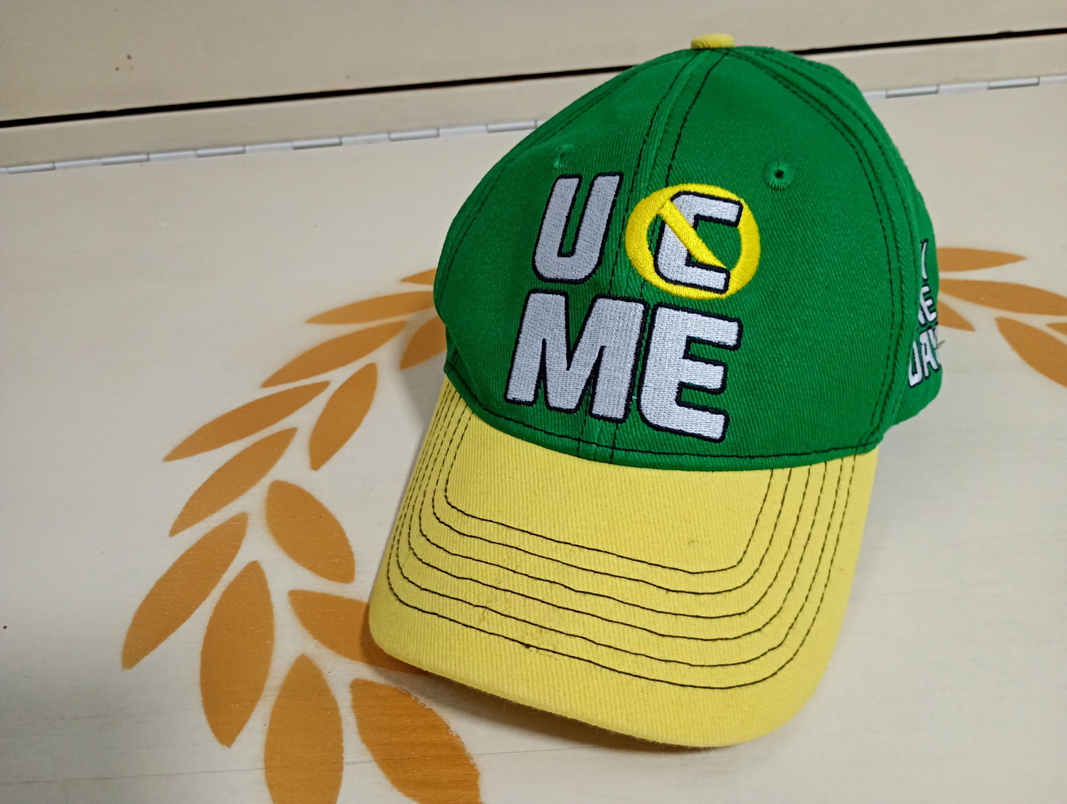 WWE John Cena U Can’t See Me Hat WWE Green Yellow Adjustable Cap Size ONE SIZE - 2 Thumbnail