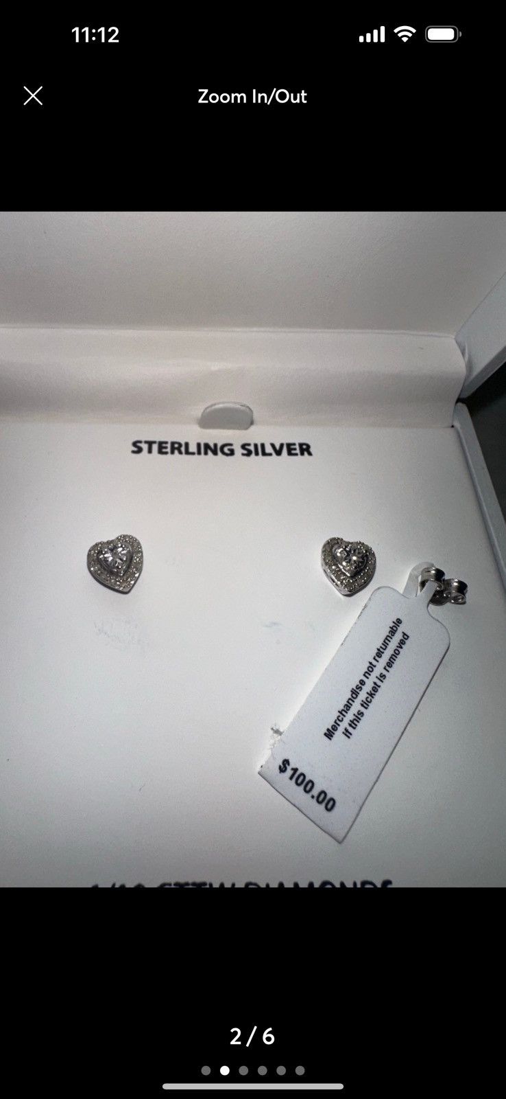 Macys Macy’s Sterling silver diamond heart earrings Size ONE SIZE - 1 Thumbnail