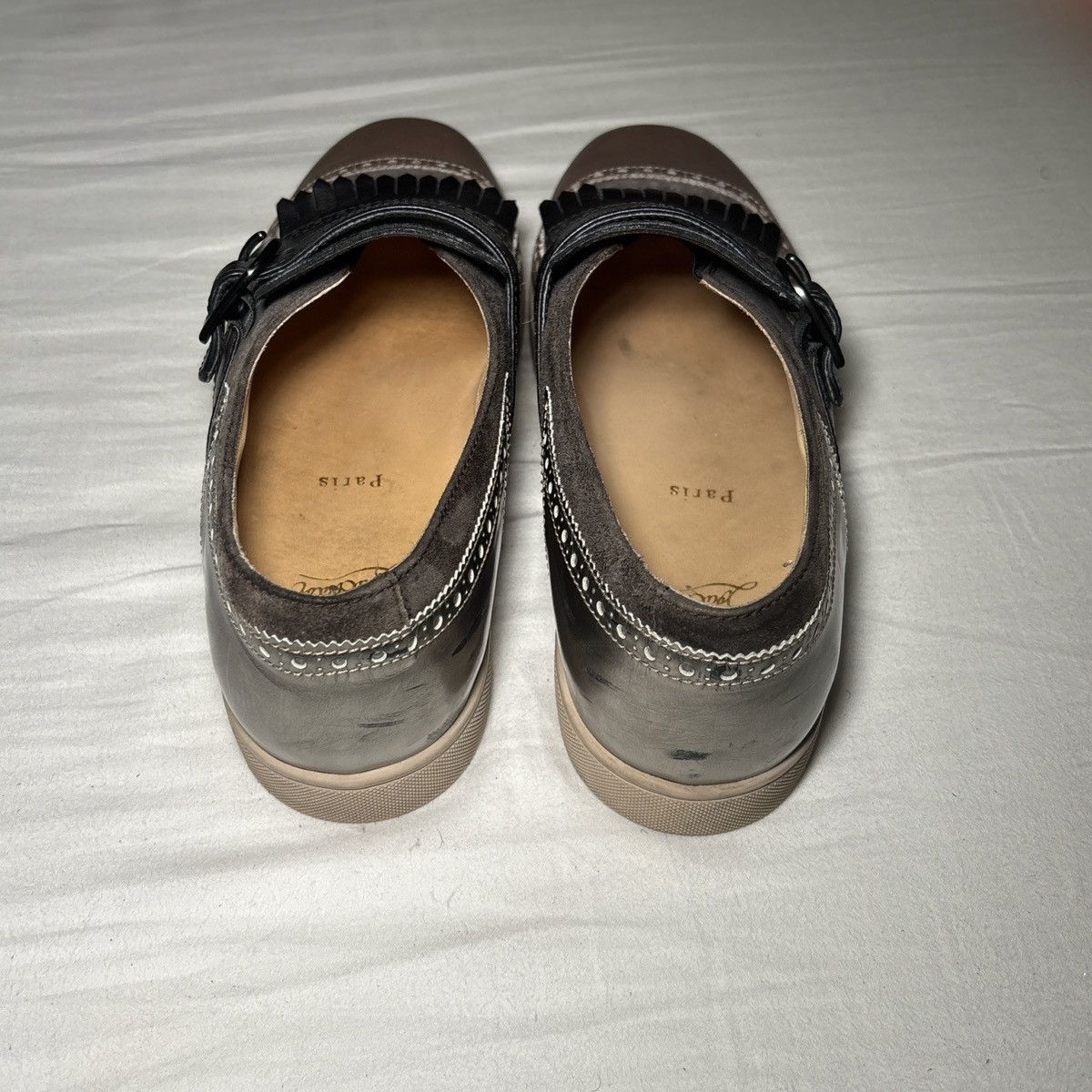 Christian Louboutin Christian Louboutin Kiltie Moc Sneakers Black Taupe Leather Size US 10 / EU 43 - 8 Thumbnail