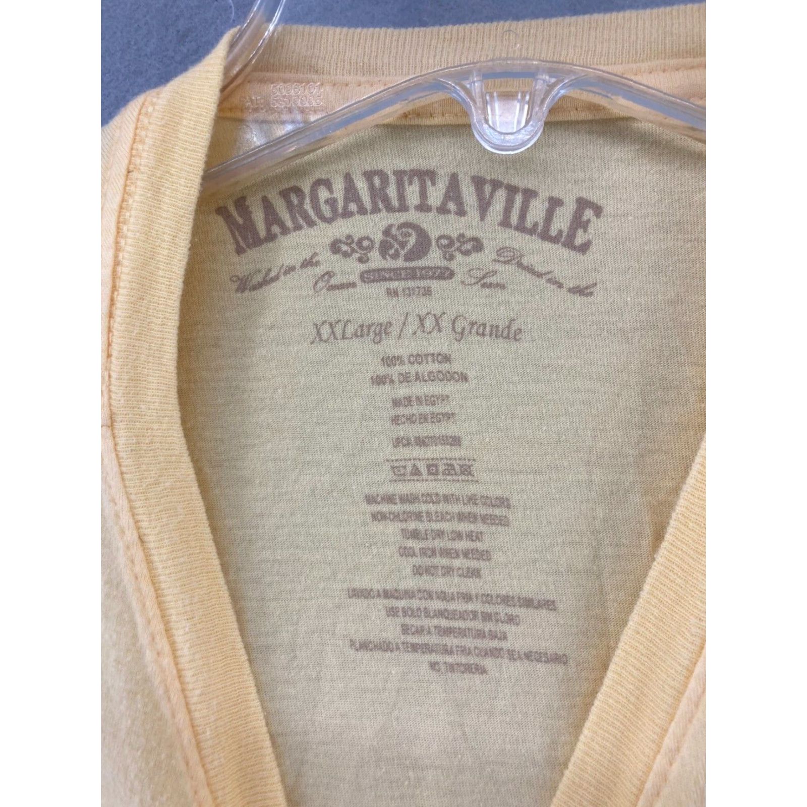 Vintage Margaritaville TShirt Mens 2XL Yellow Graphic Print Crew Neck Short Sleeve Cotton Jersey Shirt Size US XXL / EU 58 / 5 - 7 Thumbnail