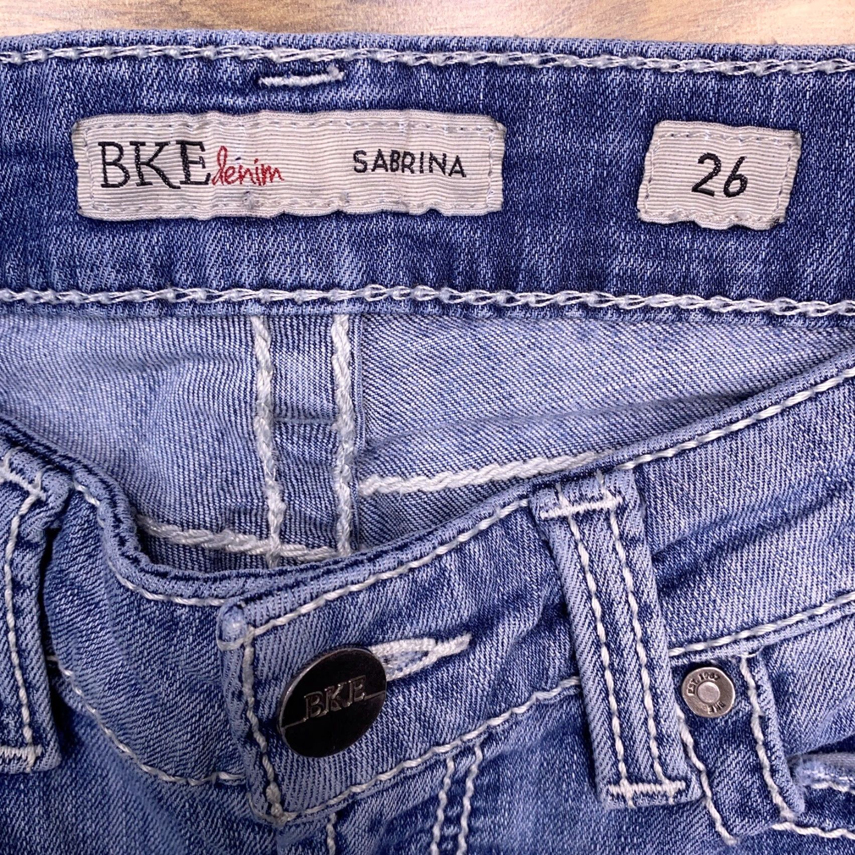 BKE BKE Sabrina Jeans Womens 26 Regular Low Rise Denim Blue 5-Pocket Stretch Modern Comfort Vintage No N/A Size 26" / US 2 / IT 38 - 5 Thumbnail