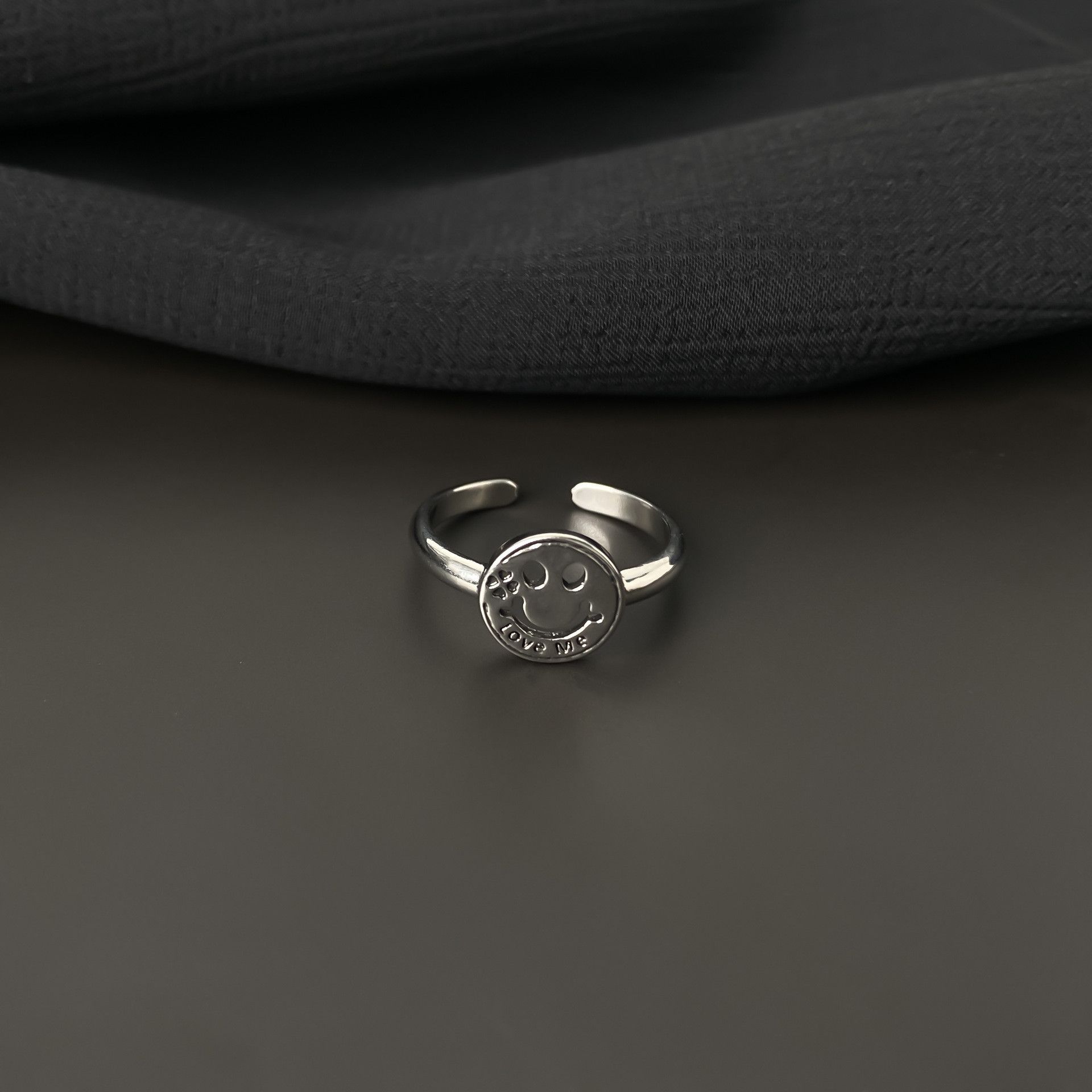 Jewelry Smile Vibe Jewelry Rings Open Size Chrome Ring (Size 7-13) Size ONE SIZE - 3 Thumbnail