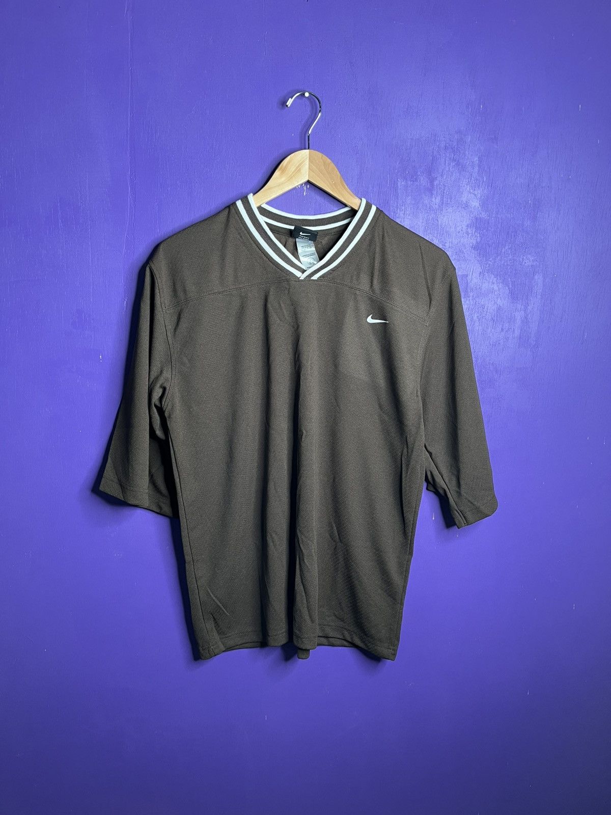 Nike × Vintage Vintage 00s Nike brown swoosh soccer jersey Size US M / EU 48-50 / 2 - 1 Thumbnail
