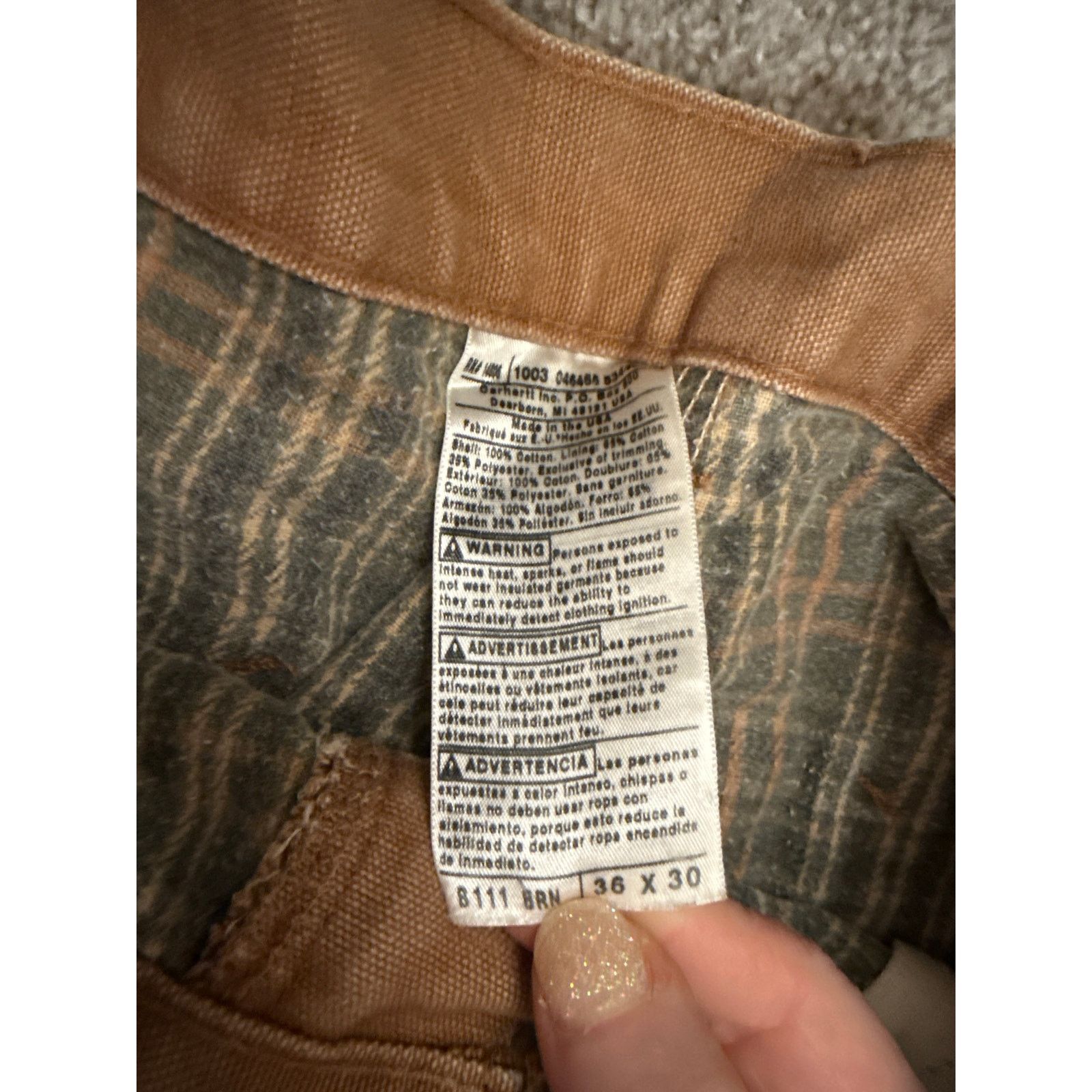 Carhartt Carhartt Tan Canvas Workwear Utility Carpenter Pants,36x30 Size US 36 / EU 52 - 4 Thumbnail