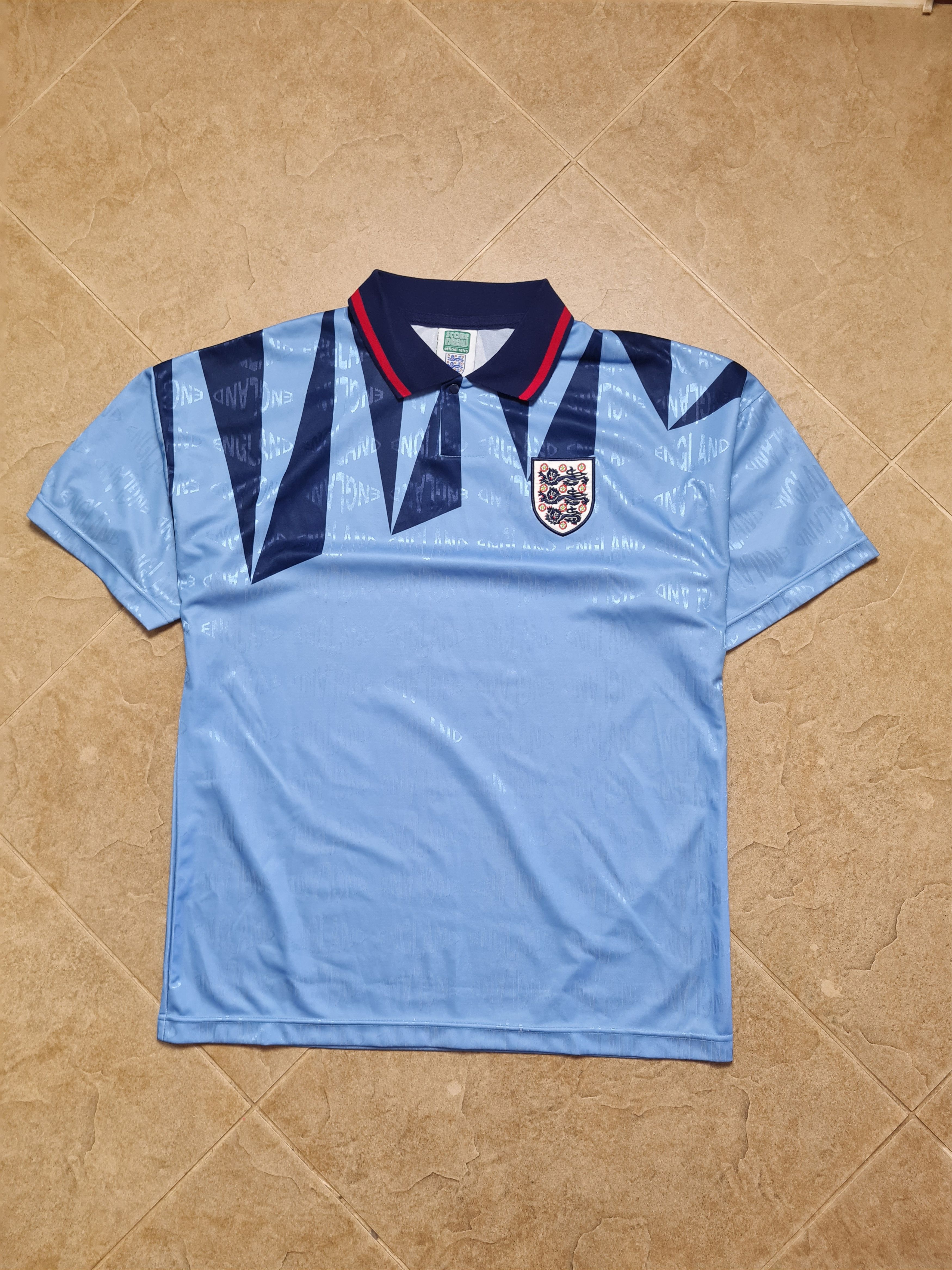 Other England Football Shirt Score Draw 3rd Away FA Retro 1990 Size US XL / EU 56 / 4 - 1 Thumbnail