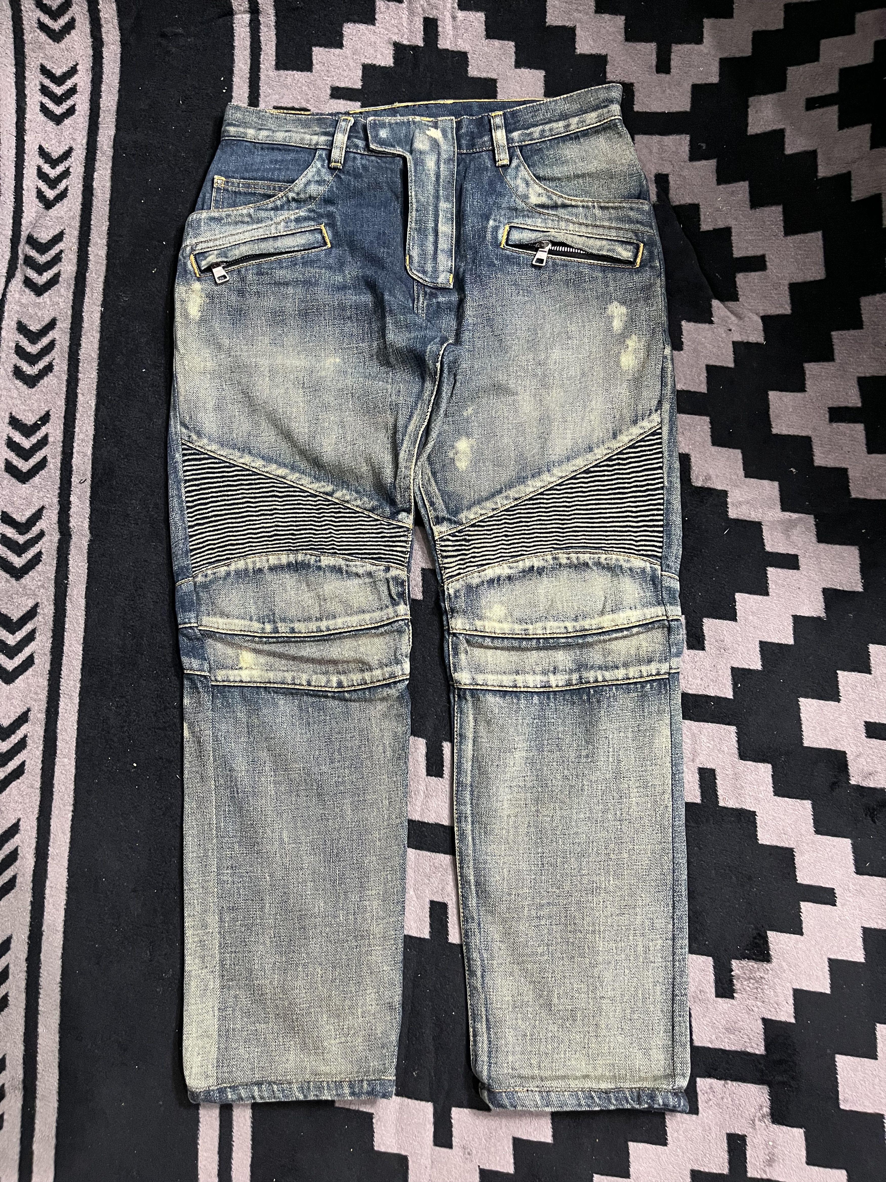Balmain Decarnin Balmain Homme AW09 Heavy Biker Jeans | Grailed