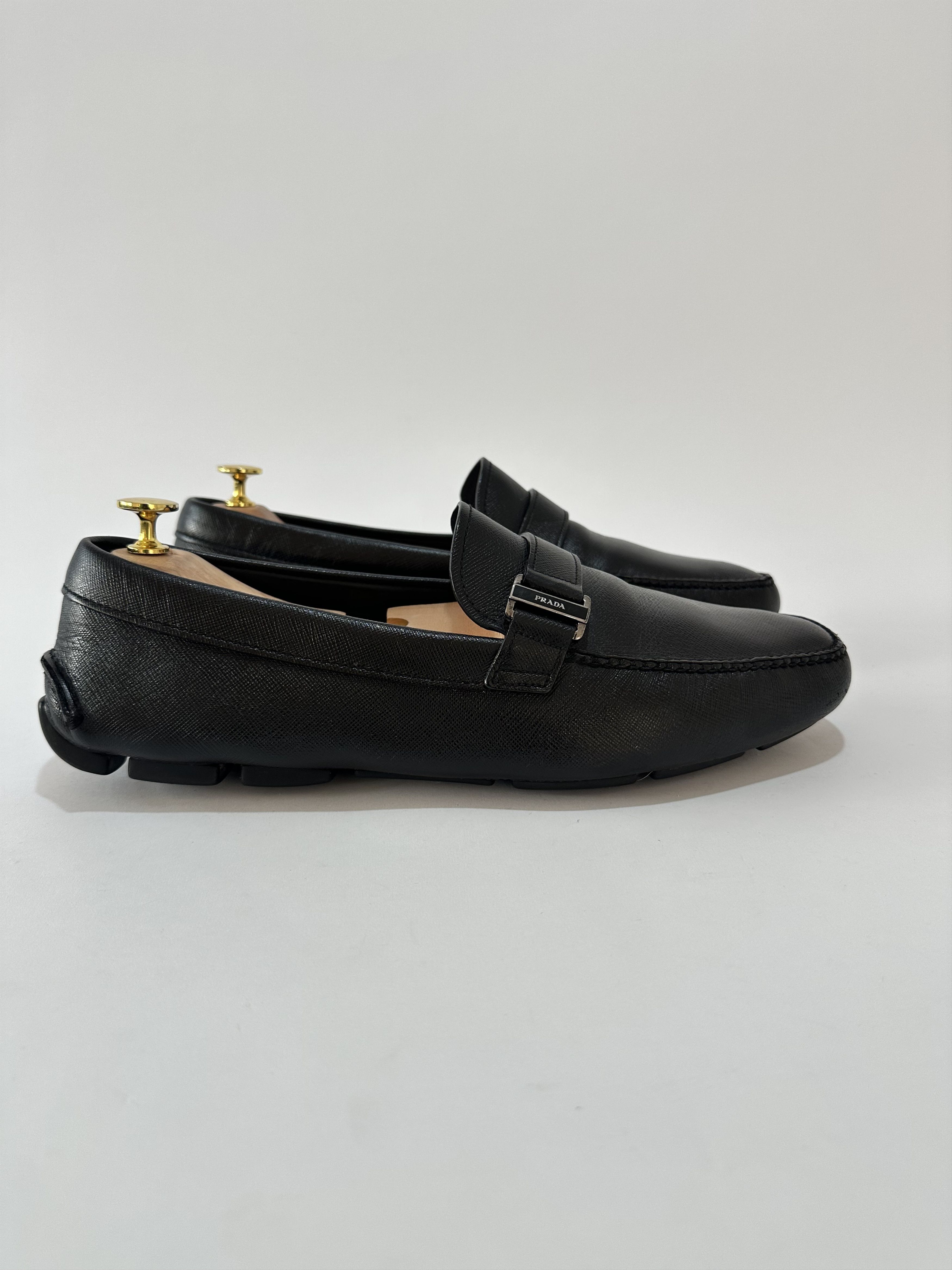 Prada Prada Black Leather Slip On Loafers Size 11 US Size US 11 / EU 44 - 3 Thumbnail