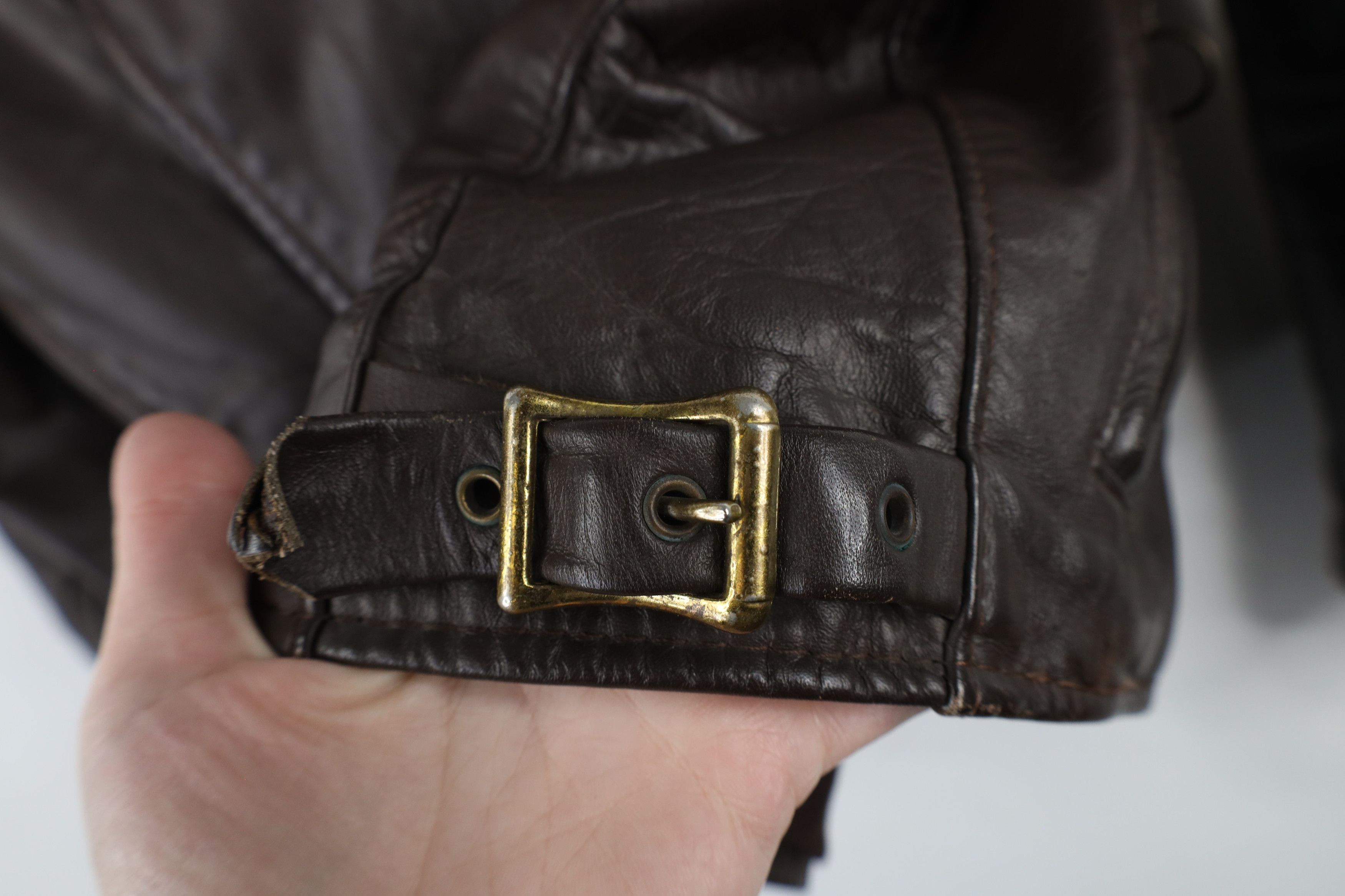 Vintage Vintage 60s Lined Leather Buckle Back Racer Jacket Brown USA Size M / US 6-8 / IT 42-44 - 12 Thumbnail