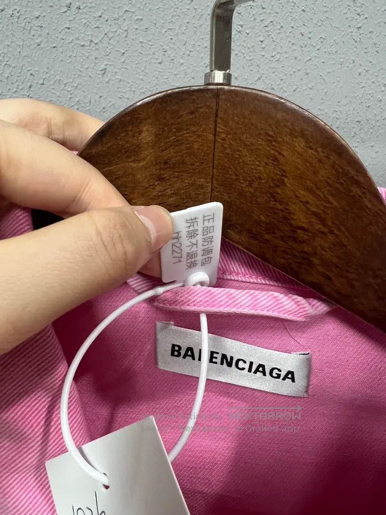Balenciaga Balenciaga Pink Chest Embroidered Denim Jacket Size XS / US 0-2 / IT 36-38 - 5 Thumbnail