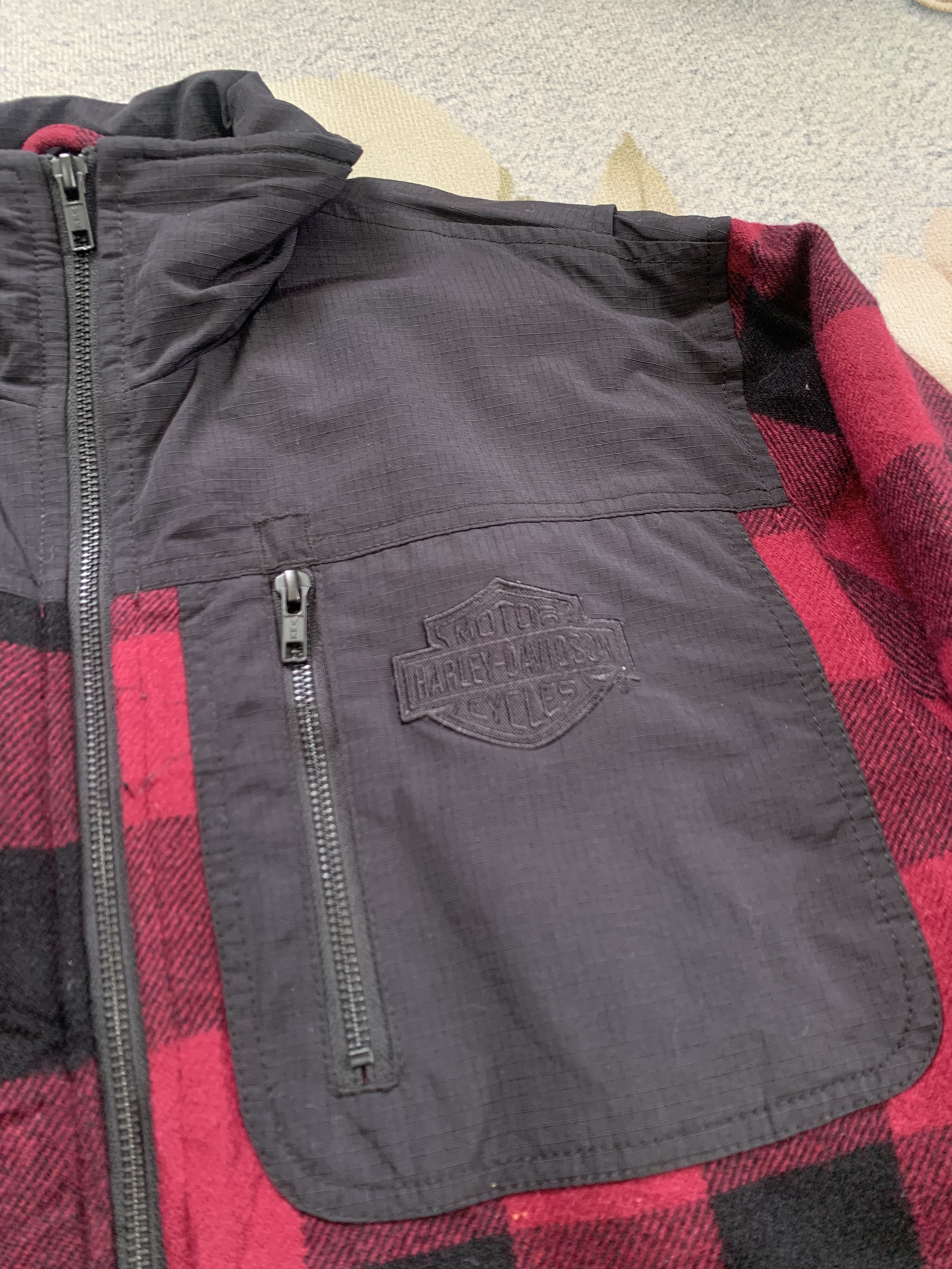 Harley Davidson Red Tartan Harley Davidson Blend Wool Jacket Size US M / EU 48-50 / 2 - 5 Thumbnail