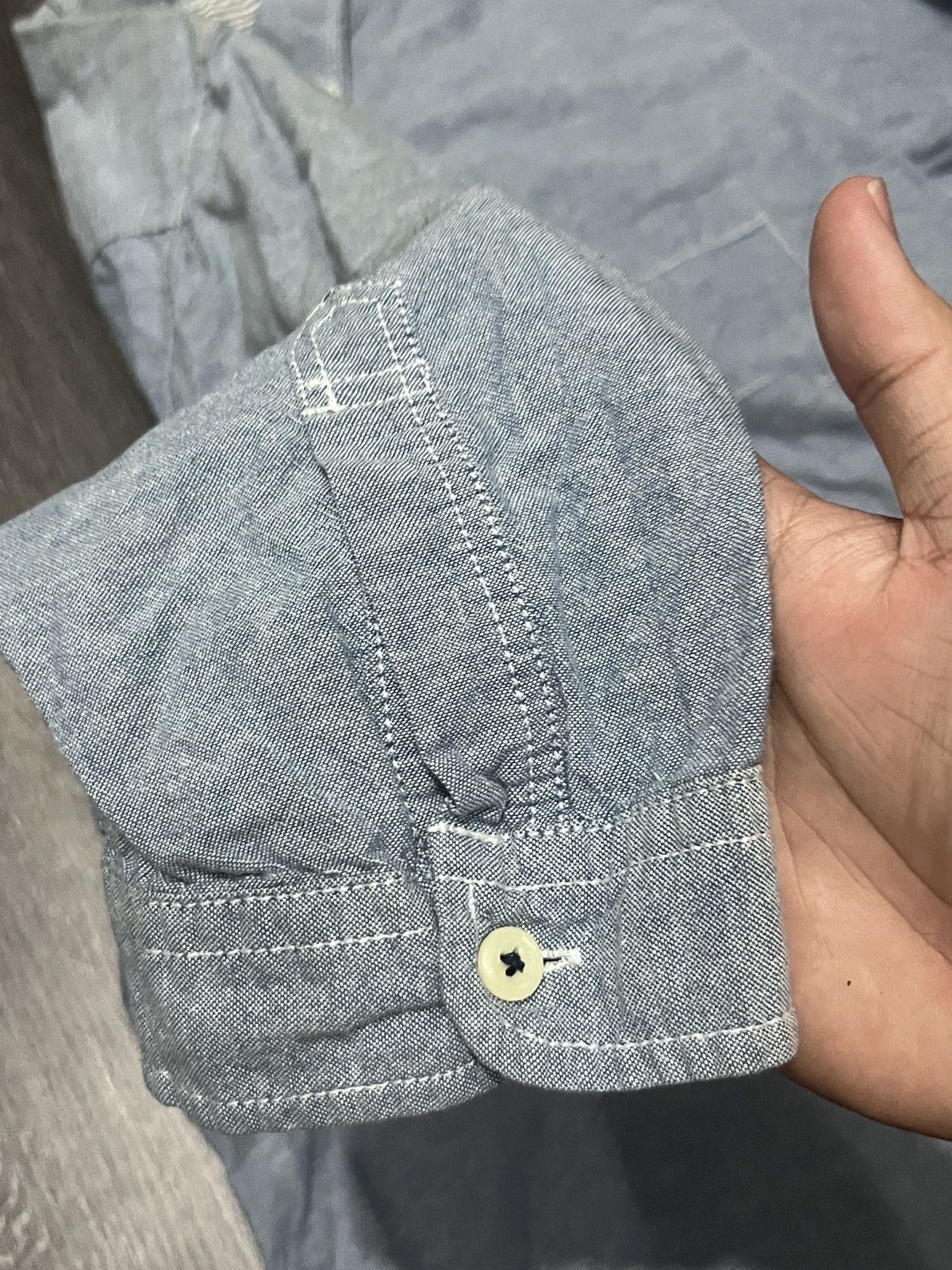 Hysteric Glamour Back Number Button Up Denim Shirt Size L / US 10 / IT 46 - 3 Thumbnail