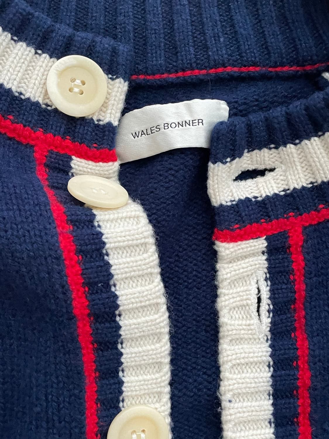 Wales Bonner Wales Bonner Cashmere Navy Wool Artist Cardigan Size US XXL / EU 58 / 5 - 2 Thumbnail