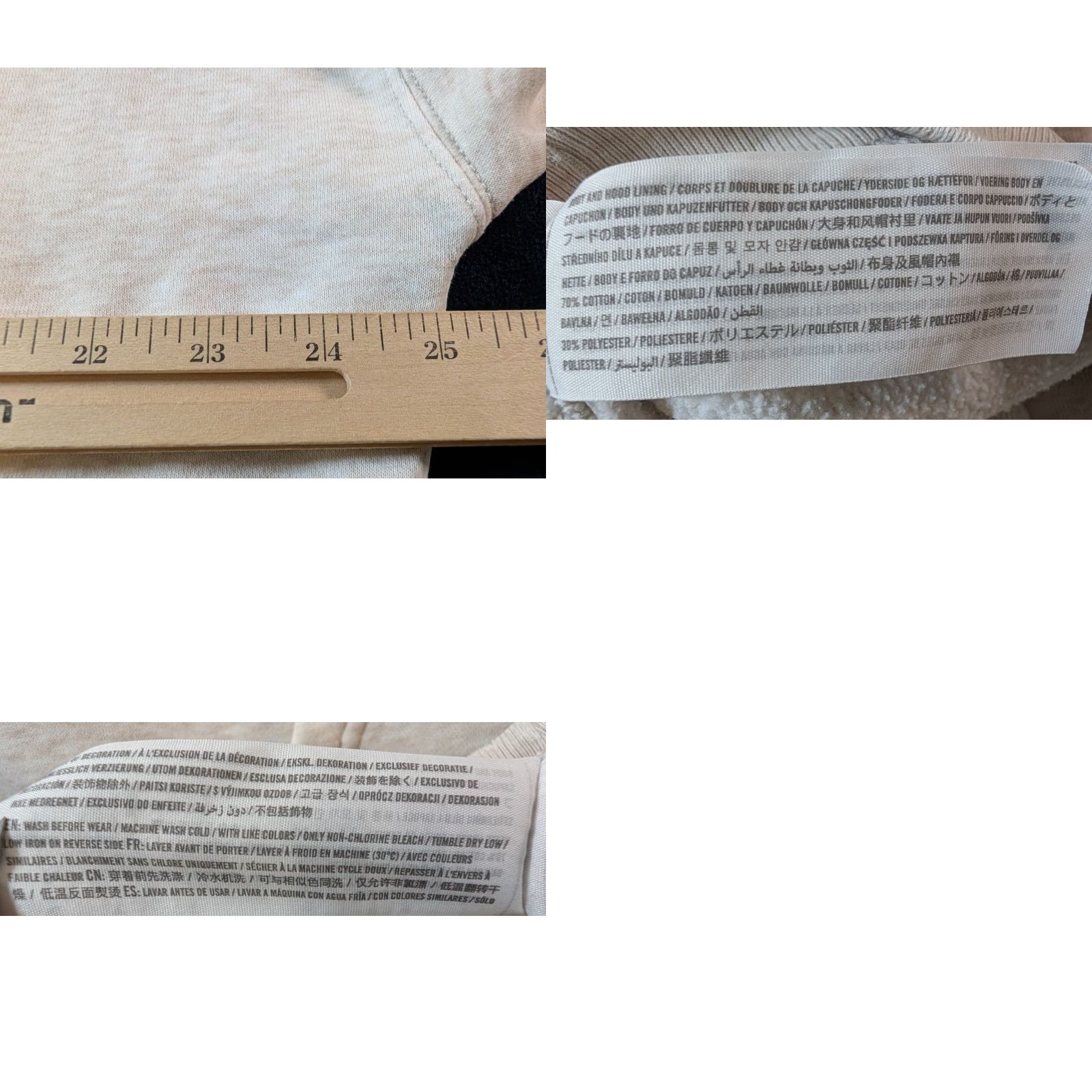 Abercrombie & Fitch Abercrombie & Fitch Hoodie Pullover Oversized Wool? No, Fleece Beige Men's M Size US M / EU 48-50 / 2 - 8 Thumbnail