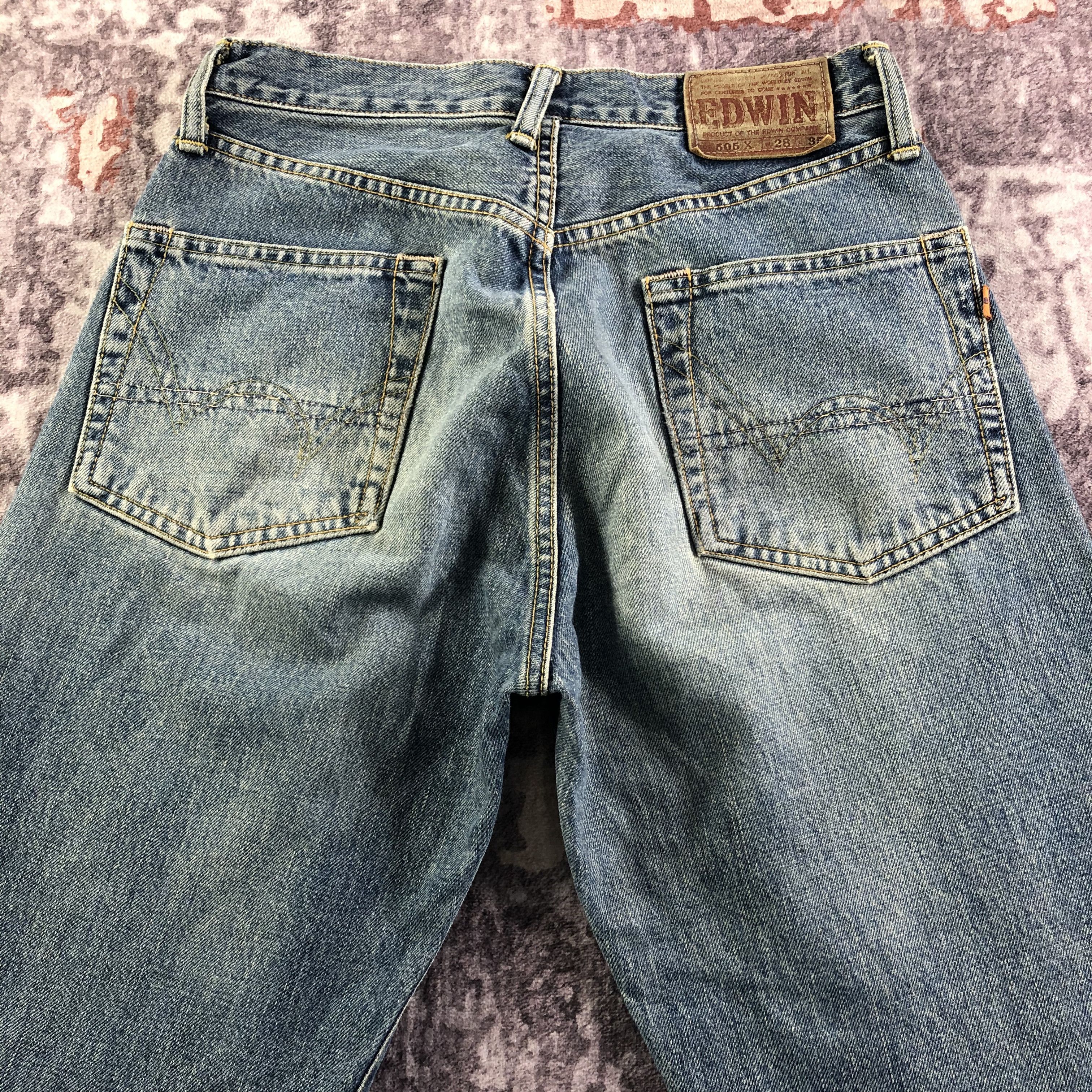 Edwin × Vintage Vintage Blue Wash Edwin 505 Selvedge Jeans-JM3642 Size 28" / US 6 / IT 42 - 4 Thumbnail