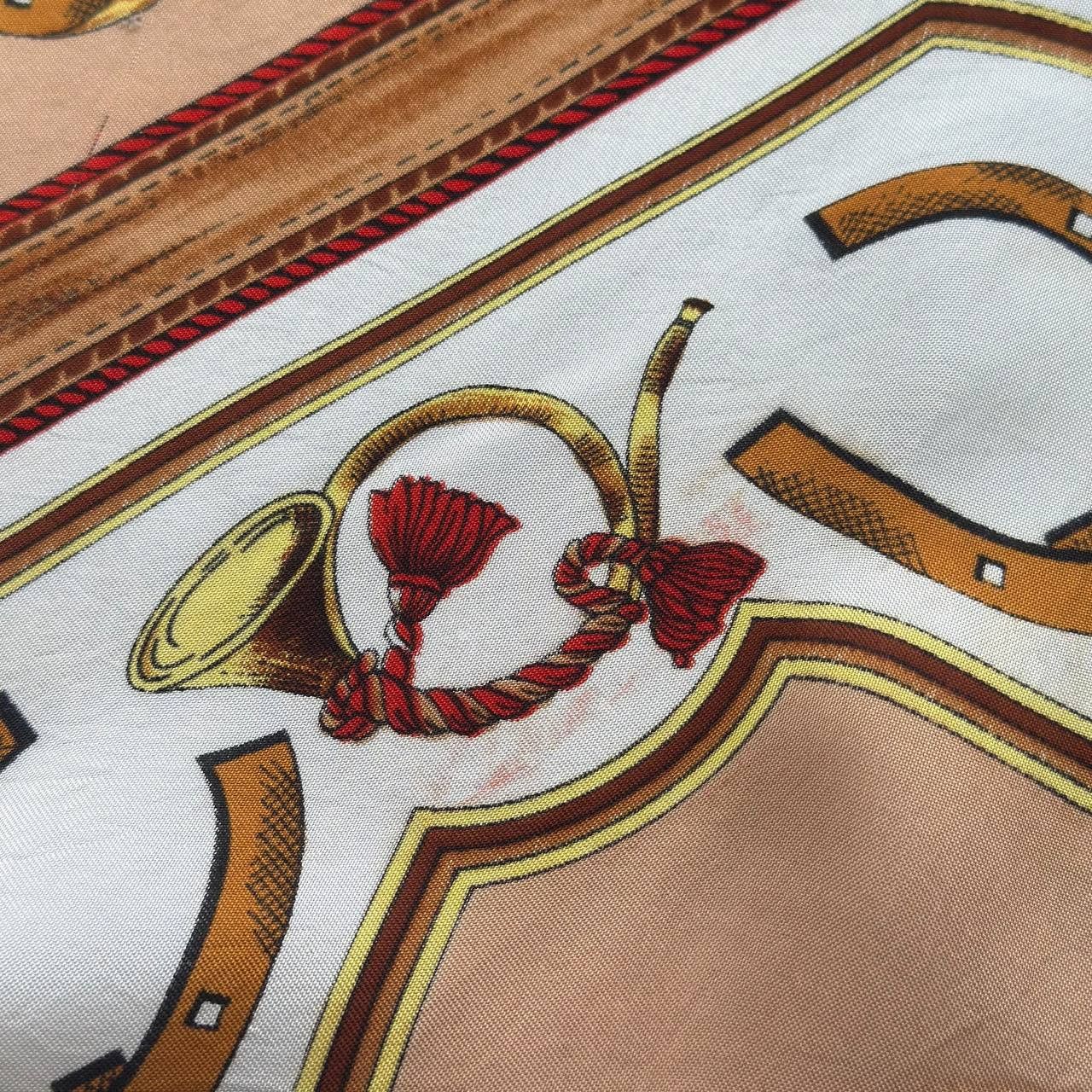 Vintage Italian Vintage Horse Head Luxury Silk Scarf (Hemes Style) Size ONE SIZE - 11 Thumbnail