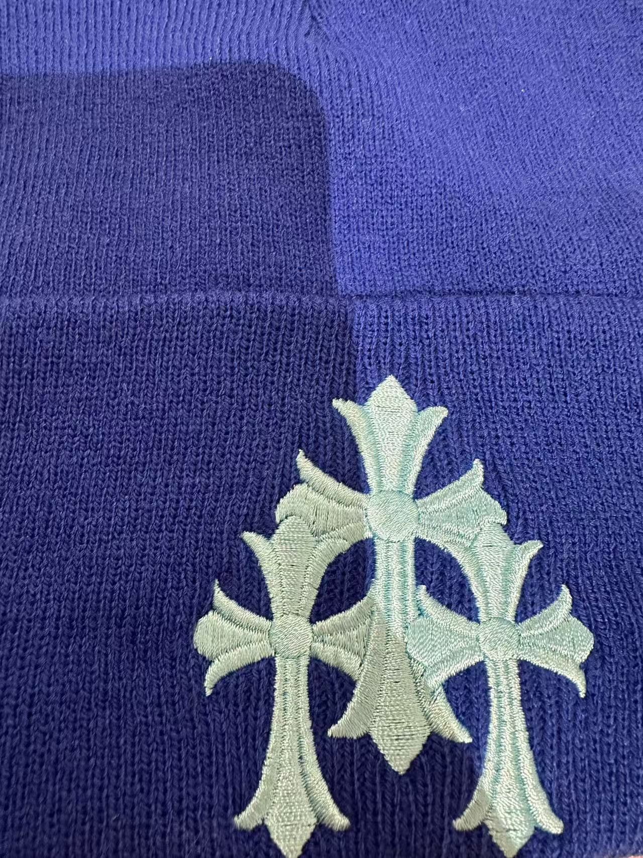 Chrome Hearts Chrome Hearts Embroidered Triple Crosses CH Script Beanie Size ONE SIZE - 3 Thumbnail