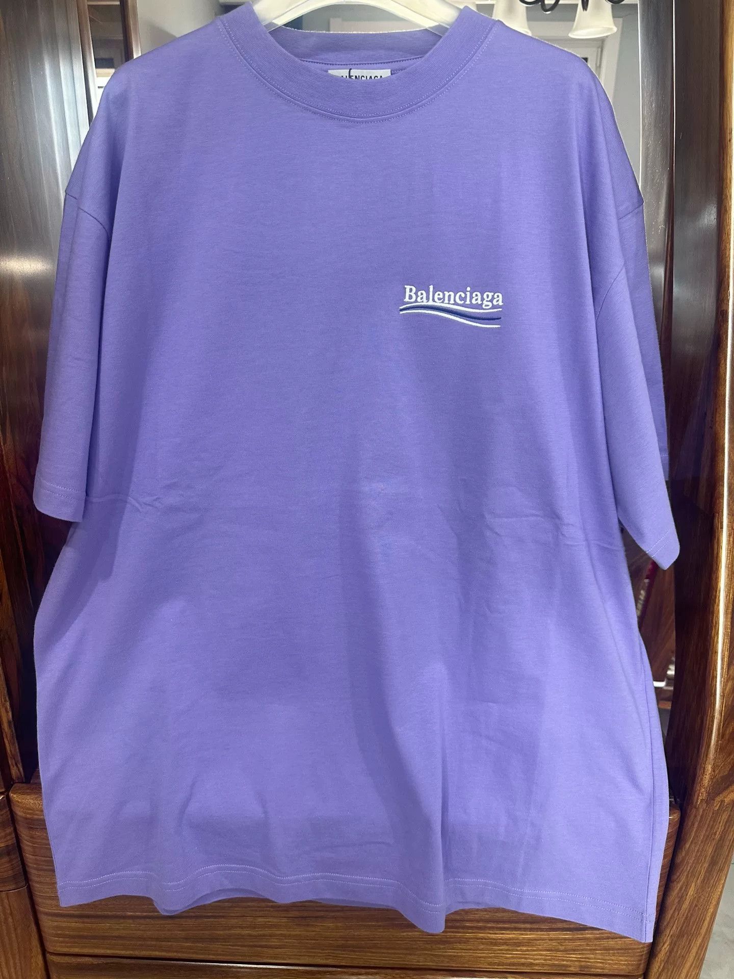 Balenciaga balenciaga logo t-shirt in vibrant purple Size US M / EU 48-50 / 2 - 1 Thumbnail