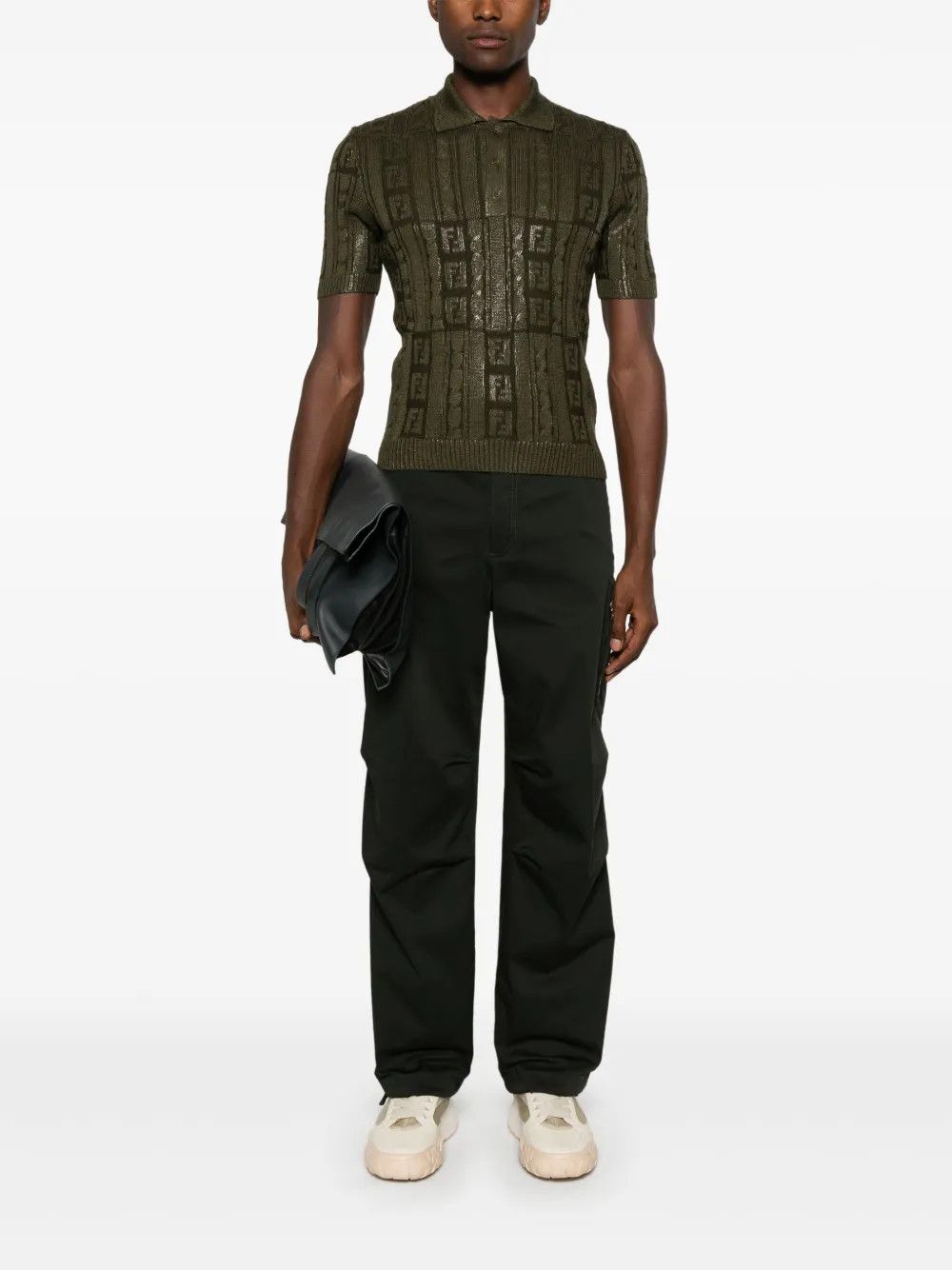 Fendi o1B3y1r0526 Polo Shirt in Olive Green Size US M / EU 48-50 / 2 - 2 Thumbnail