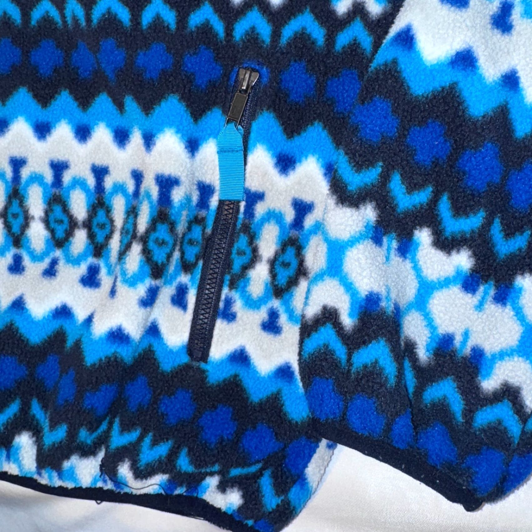 Patagonia Patagonia Synchilla Womens Hoodie Full Zip Hooded Fleece Jacket Small Electron Blue Aztec Geometric Winter Fall Spring Outdoor Casual Womens Size S / US 4 / IT 40 - 2 Thumbnail