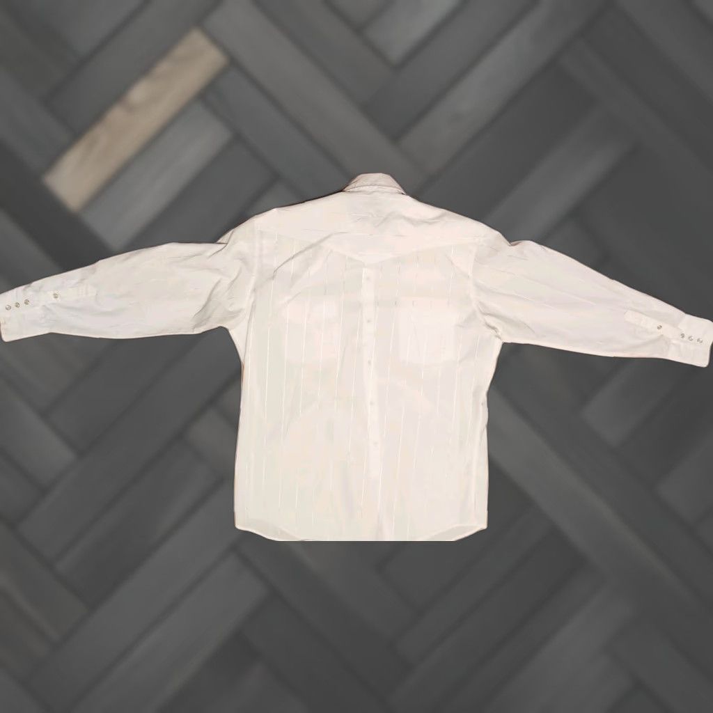 Vintage VINTAGE NORTHERN PLAINS Shirt Men’s 16-16 1/2 33/34 White Long Sleeved Pearl Snap VTG Size US L / EU 52-54 / 3 - 1 Thumbnail