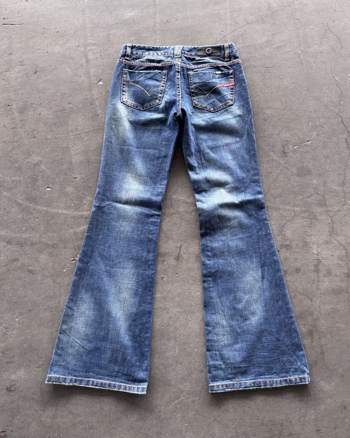 14th Addiction × Japanese Brand × KMRii Gv2 Jeans Mud Wash Blue Flared Denim Jeans Size US 30 / EU 46 - 5 Thumbnail