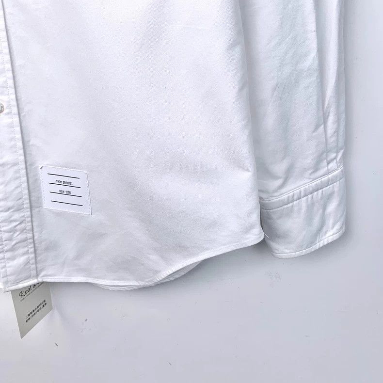 Thom Browne Thom Browne White classic double-sleeved long-sleeved shir Size US L / EU 52-54 / 3 - 4 Thumbnail