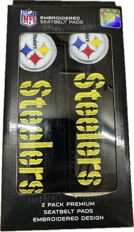 Designer Pittsburgh Steelers Seat Belt Pad Cover Embroidered Size ONE SIZE - 1 Thumbnail