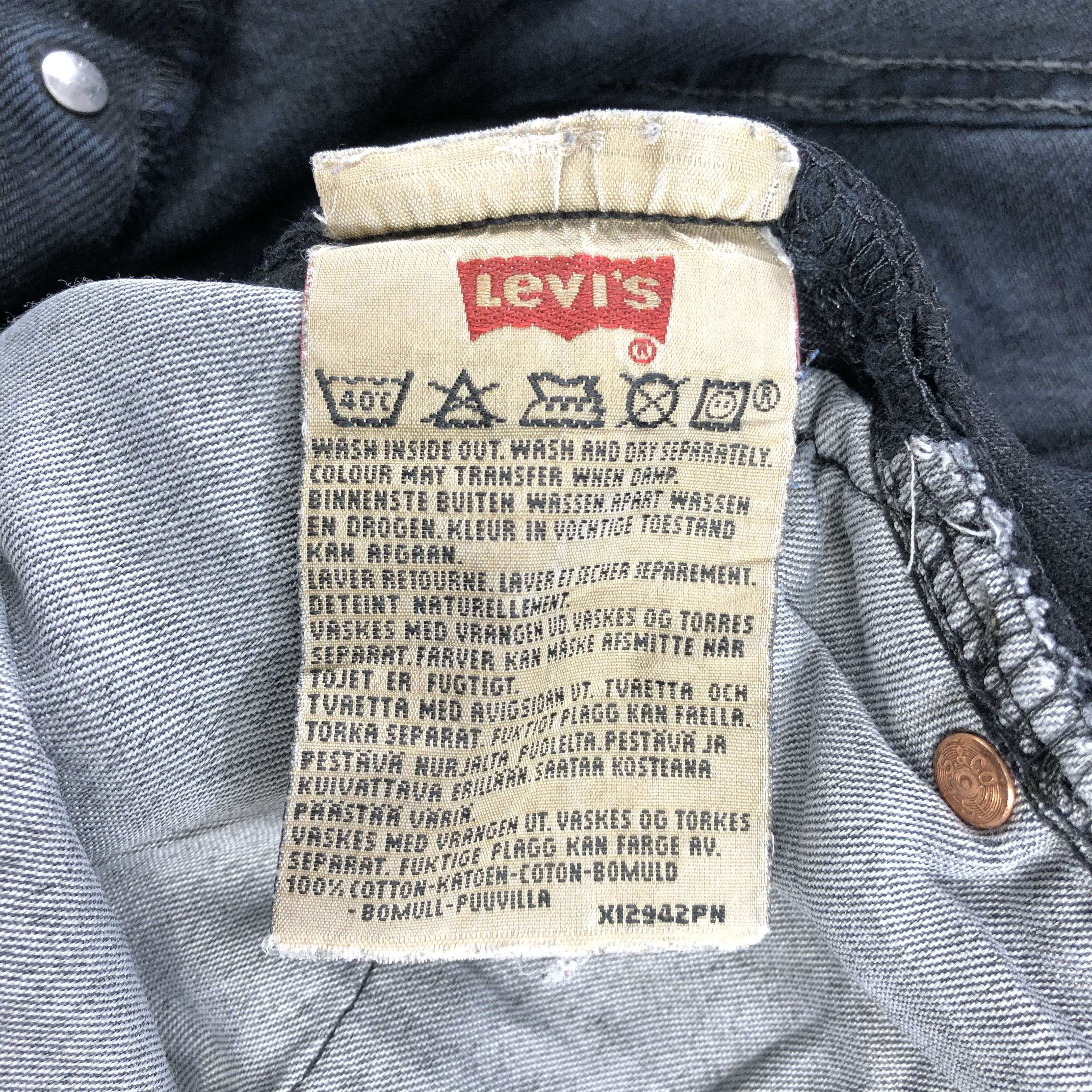 Levi's 90s Vintage Faded Black Levis 501 Jeans-JM2936 Size US 35 - 15 Thumbnail