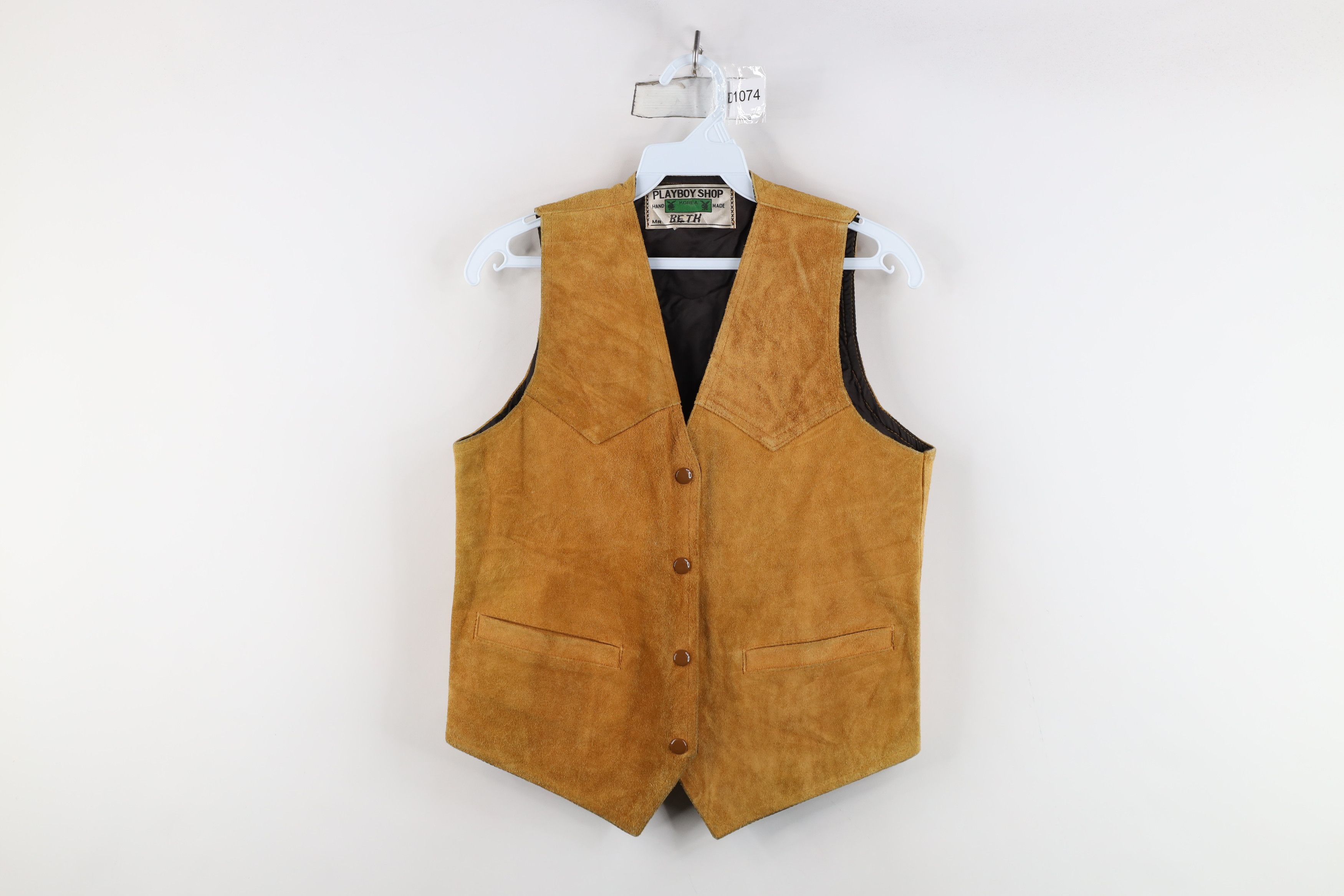Playboy × Vintage Vintage 70s 80s Playboy Bunny Leather Vest Jacket Brown Size S / US 4 / IT 40 - 1 Thumbnail