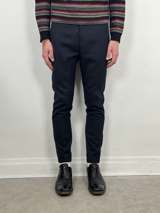 Acne Studios AW2015 Acne Studios Navy Slim Wool Drifter Trousers Size US 30 / EU 46 - 2 Thumbnail