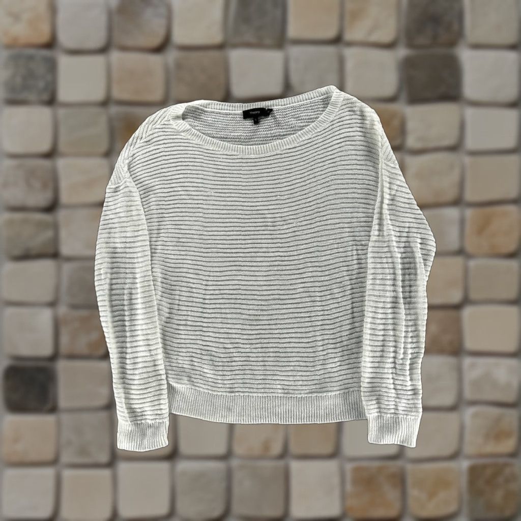 Theory Theory Sweater Womens Small White Open Knit Pullover Size S / US 4 / IT 40 - 1 Thumbnail