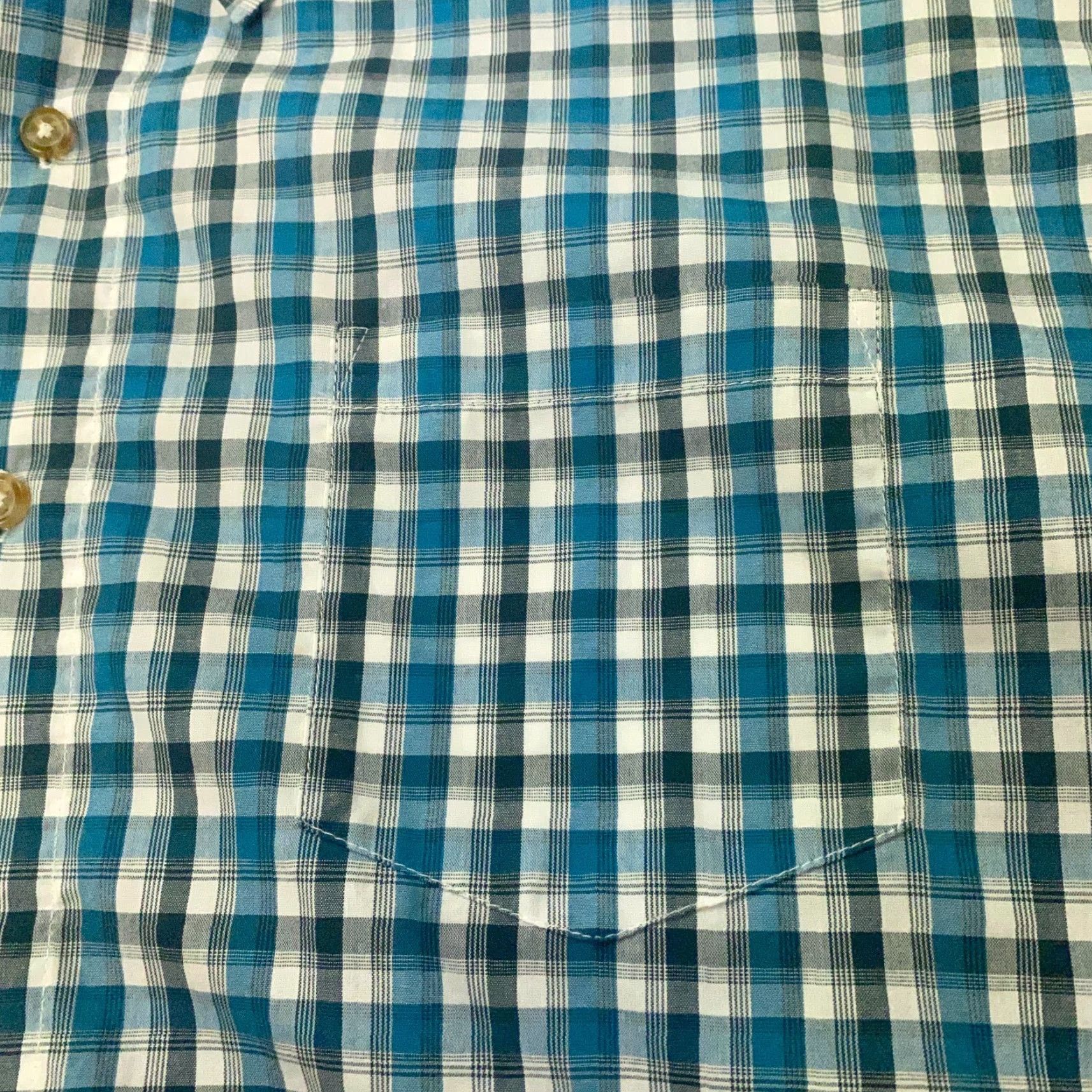 Wrangler VINTAGE Wrangler Mens Shirt 2XL Blue Plaid Button Up Short Sleeve Wrinkle Resistant Size US XXL / EU 58 / 5 - 2 Thumbnail