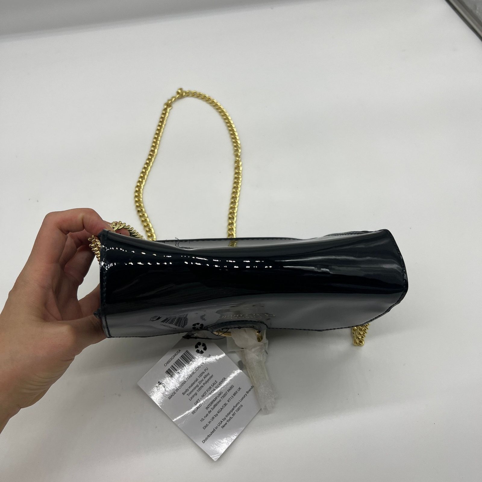 Jimmy Choo Jimmy Choo Parfum Gold Chain Black Patent Crossbody Bag Size ONE SIZE - 8 Thumbnail